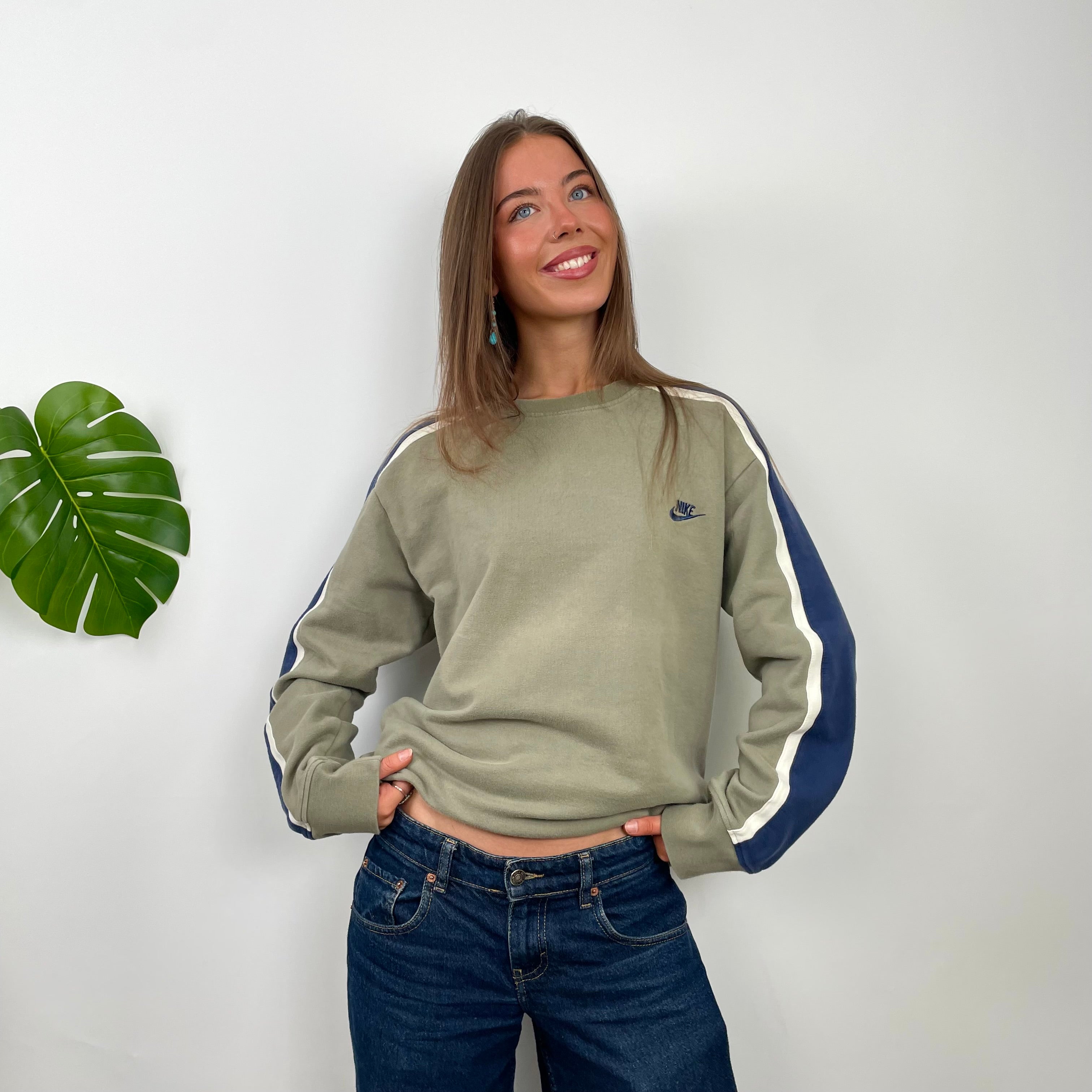 Nike Khaki Embroidered Swoosh Sweatshirt (L)