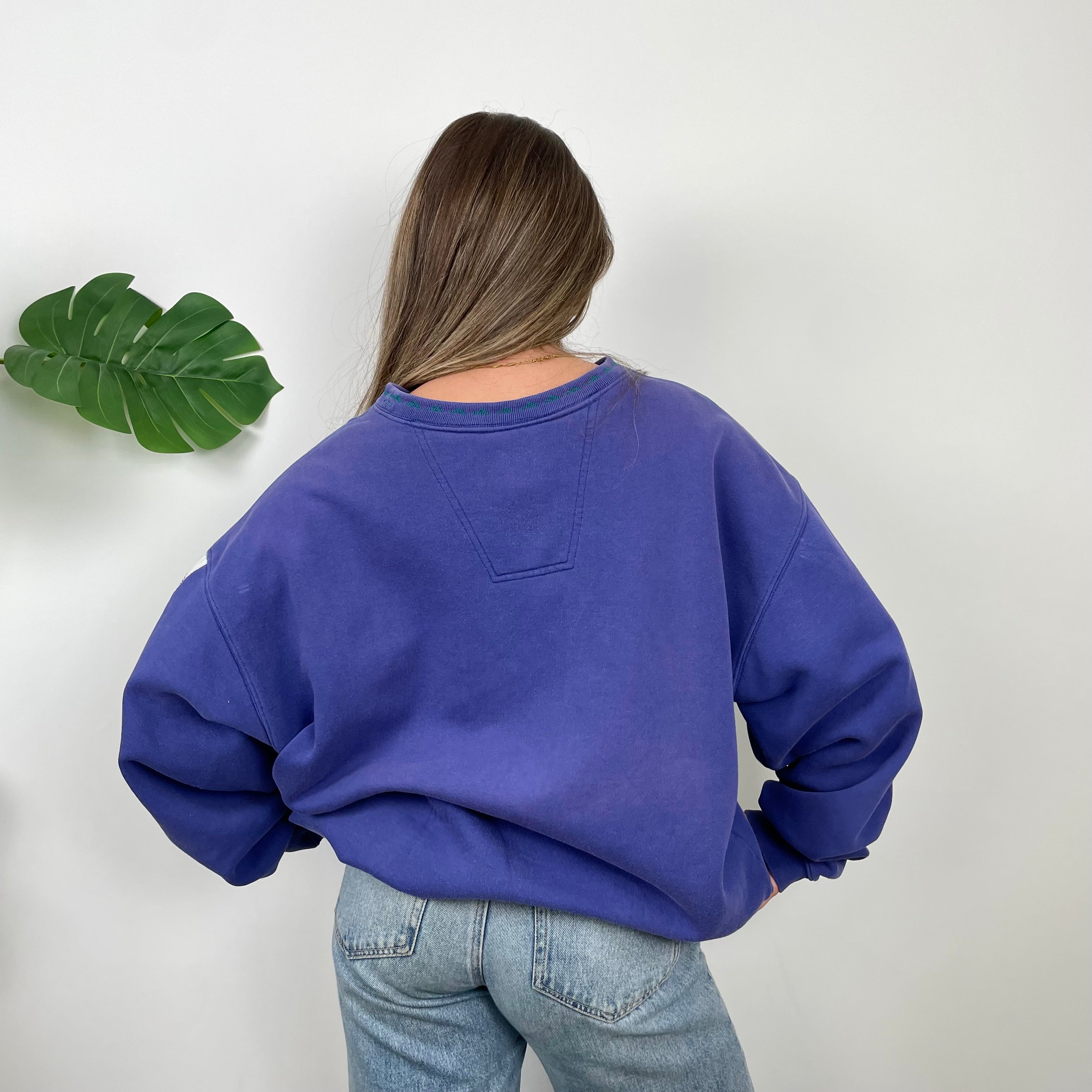 Adidas Equipment Blue Embroidered Spell Out Sweatshirt (L)
