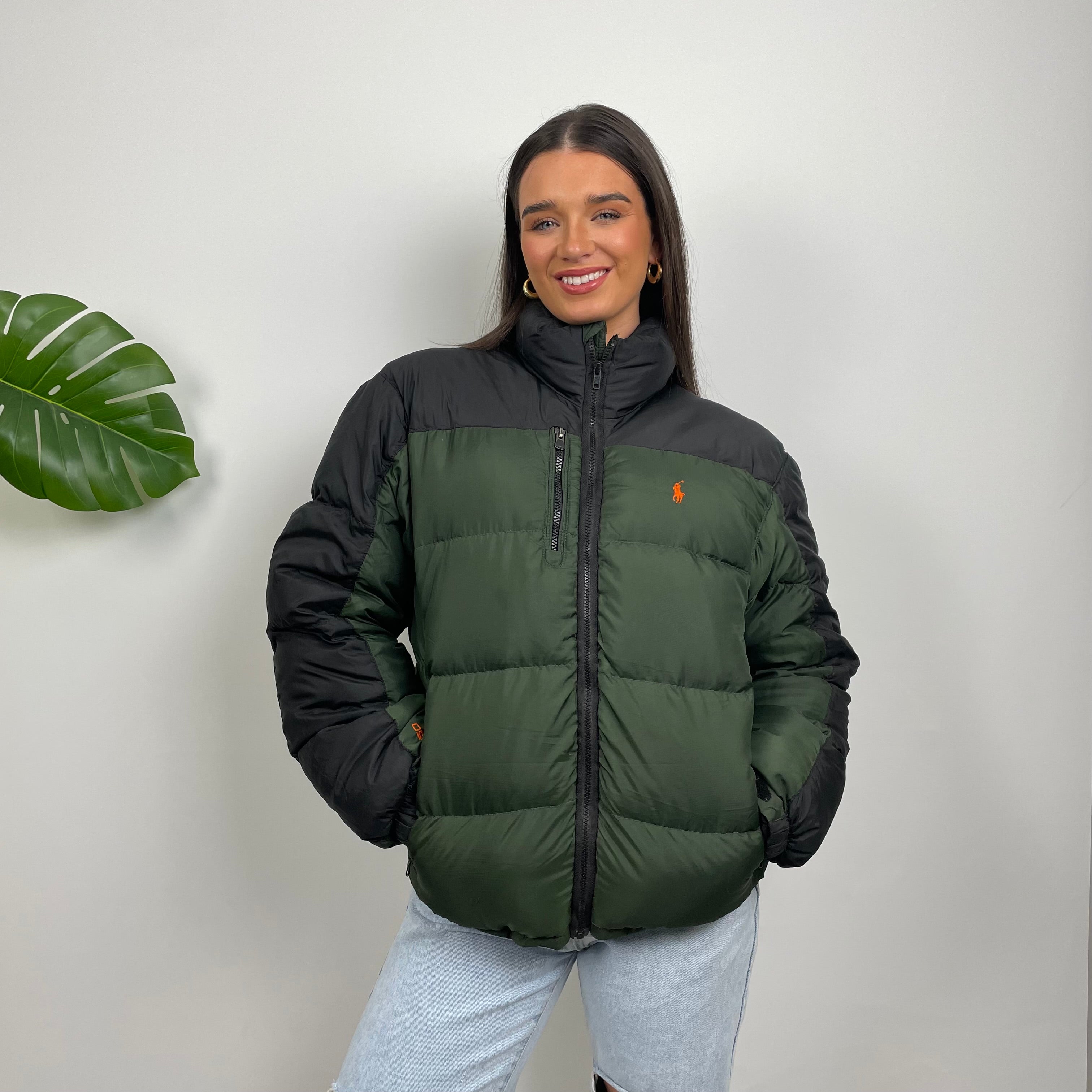 Polo Ralph Lauren Green Embroidered Logo Puffer Jacket (L)