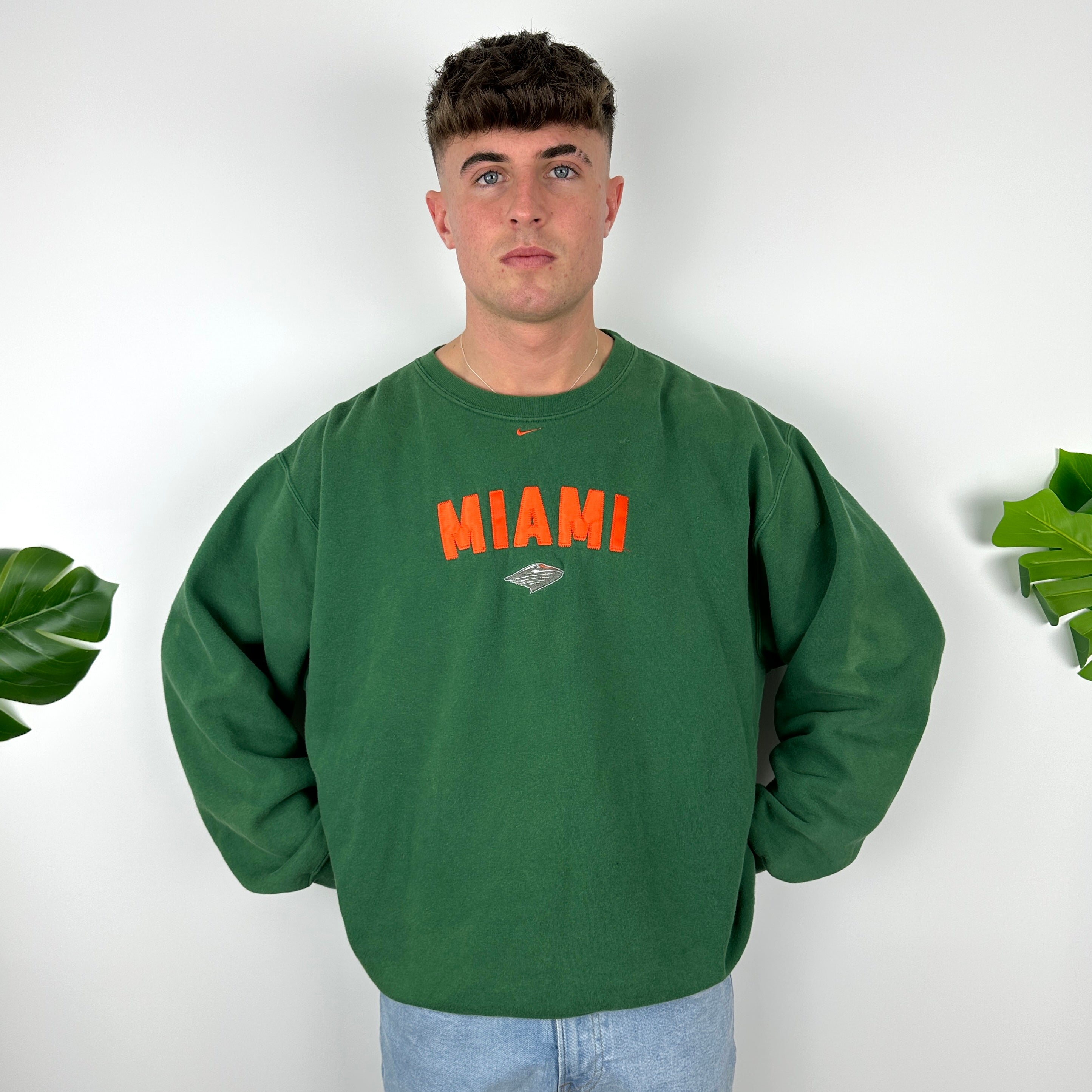 Nike X Miami Green Embroidered Spell Out Sweatshirt (XL)