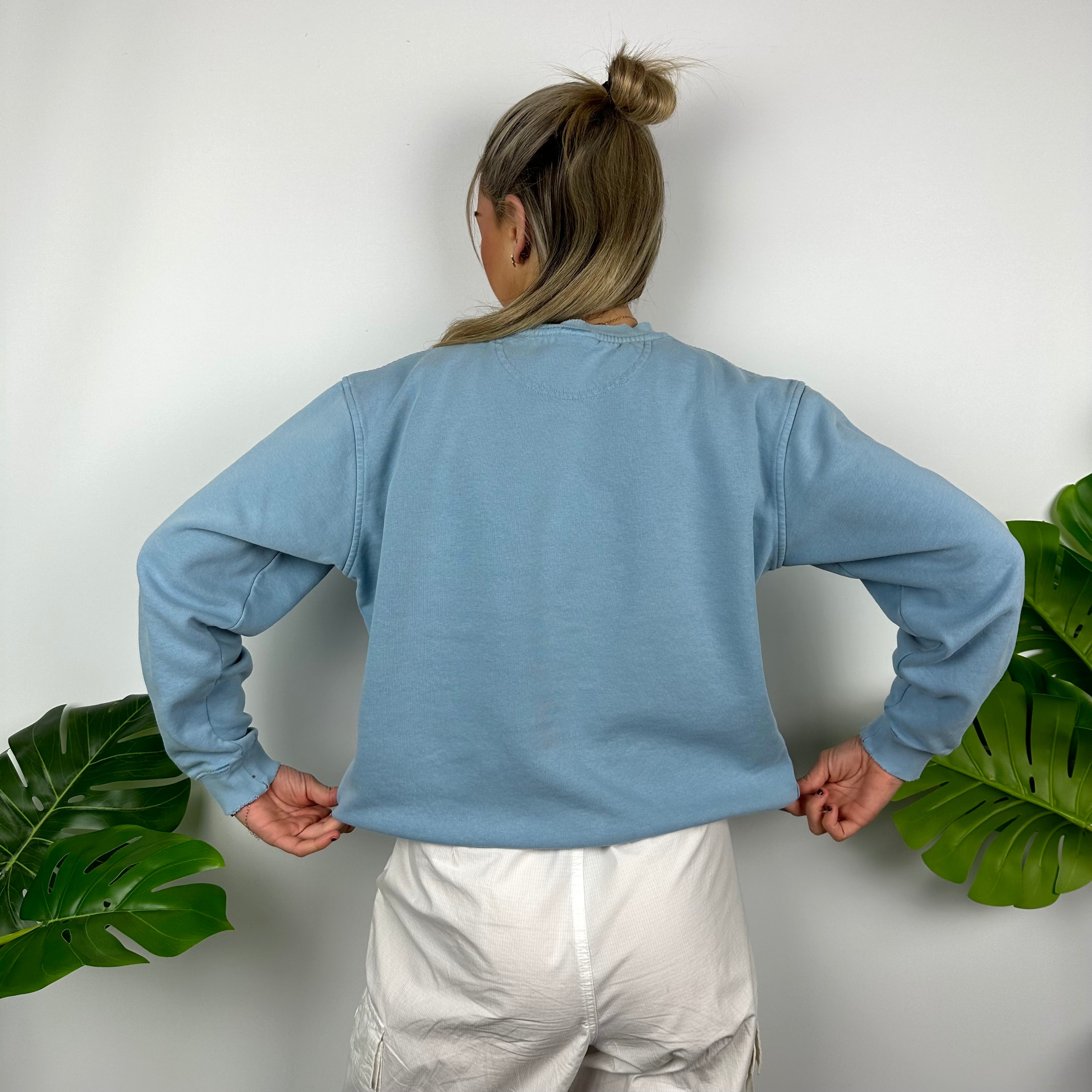 Nike Baby Blue Embroidered Spell Out Sweatshirt (S)