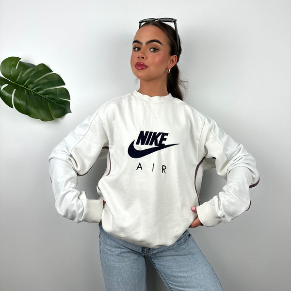 Nike Air RARE White Embroidered Spell Out Sweatshirt (M)