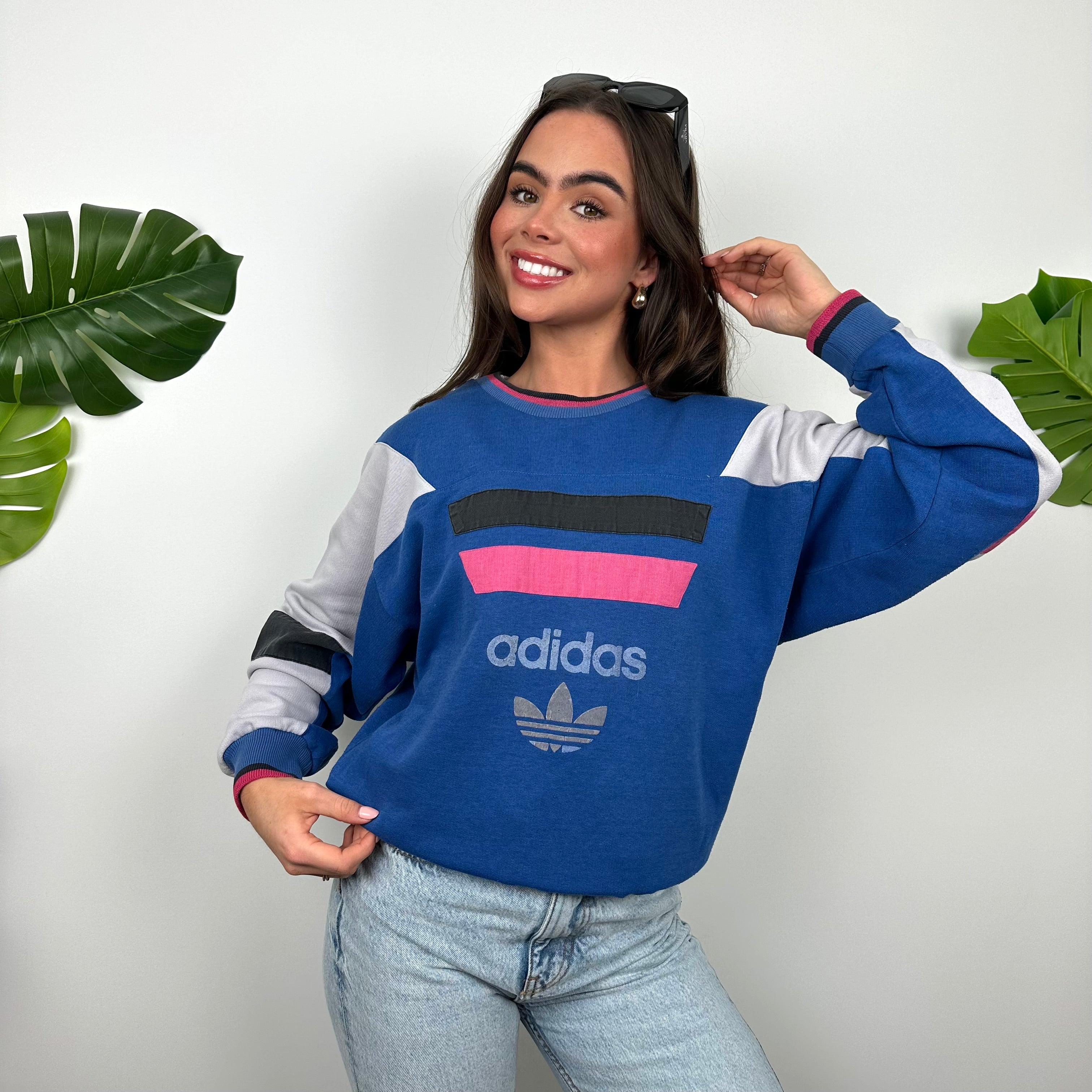 Adidas Blue Colour Block Sweatshirt (M)