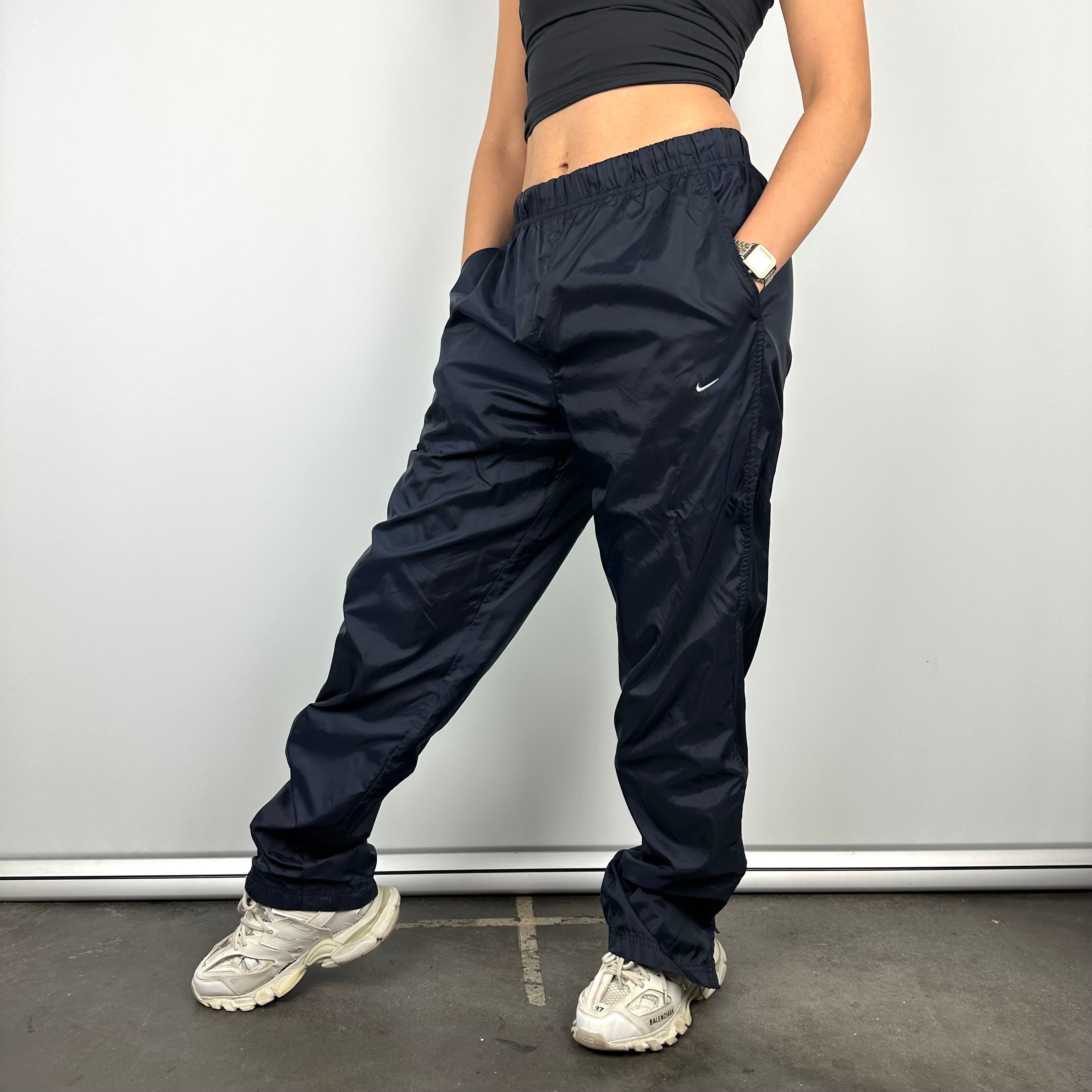 Nike Navy Embroidered Swoosh Track Pants (M)