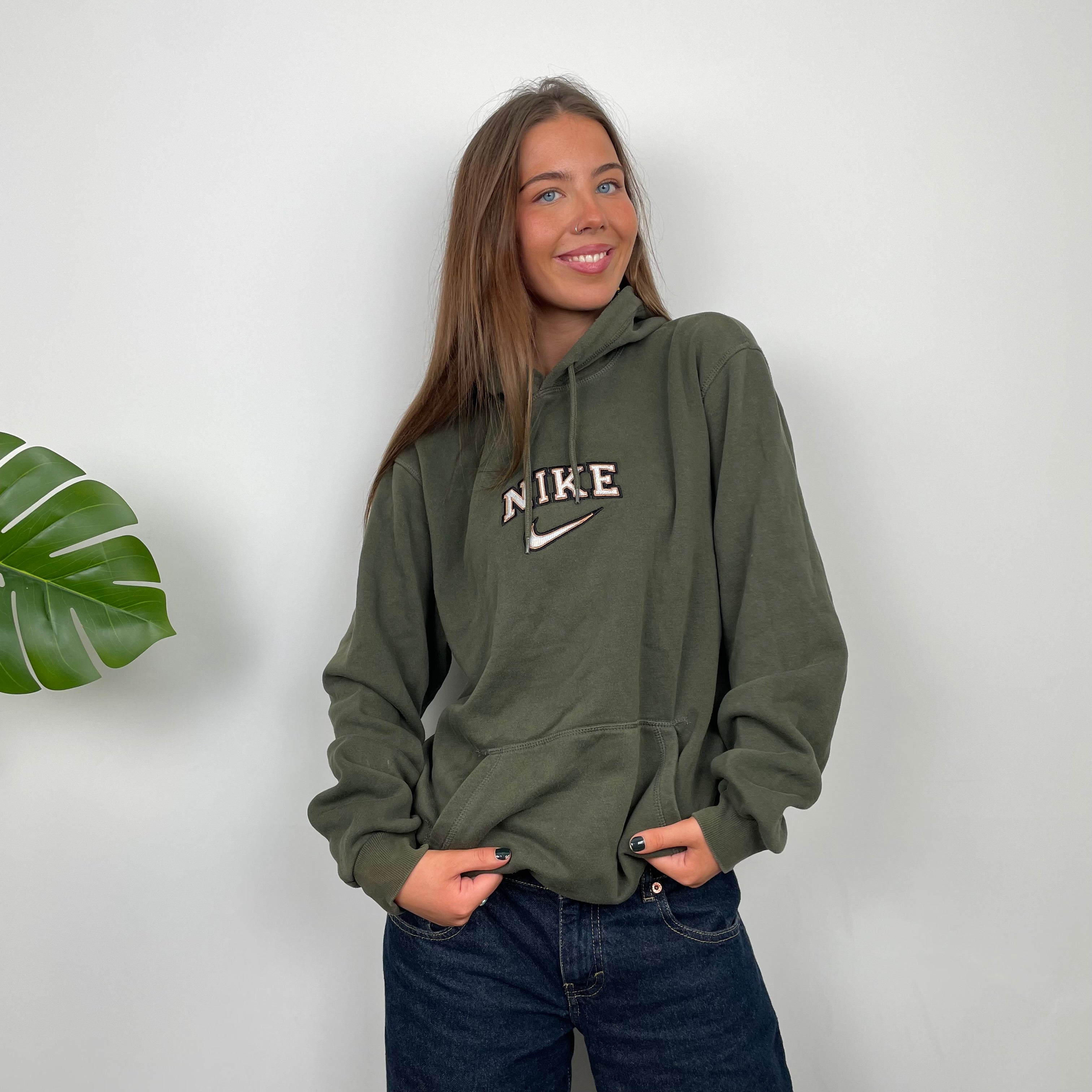 Nike Green Embroidered Spell Out Hoodie (M)