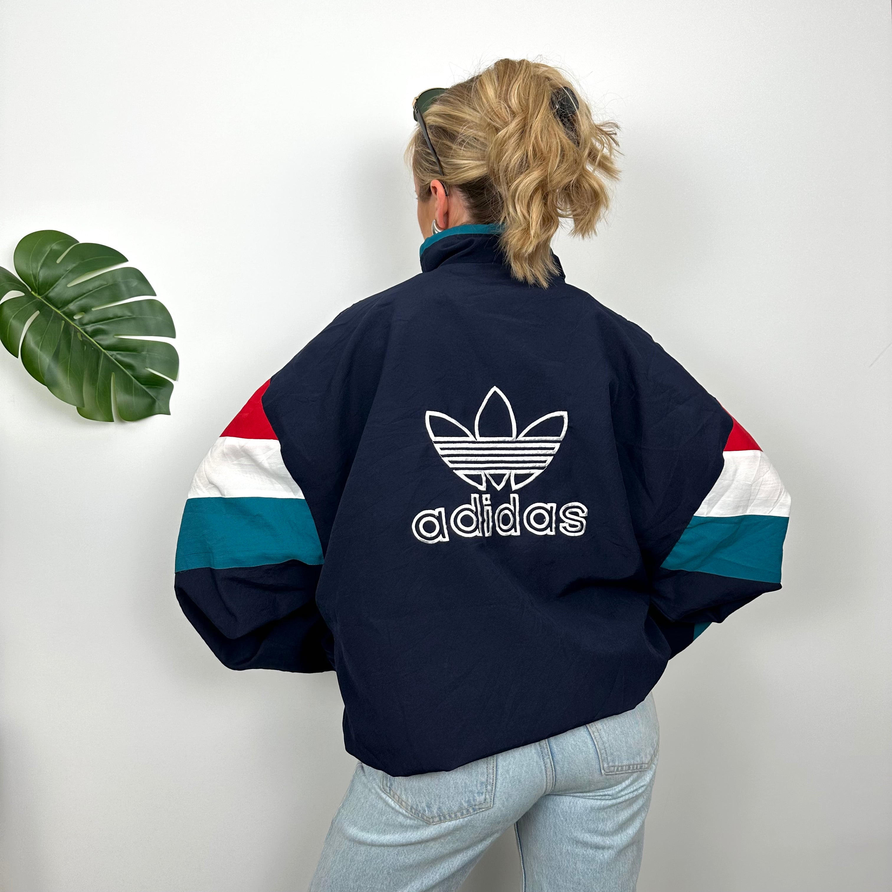 Adidas RARE Colour Block Embroidered Spell Out Windbreaker Jacket (L)