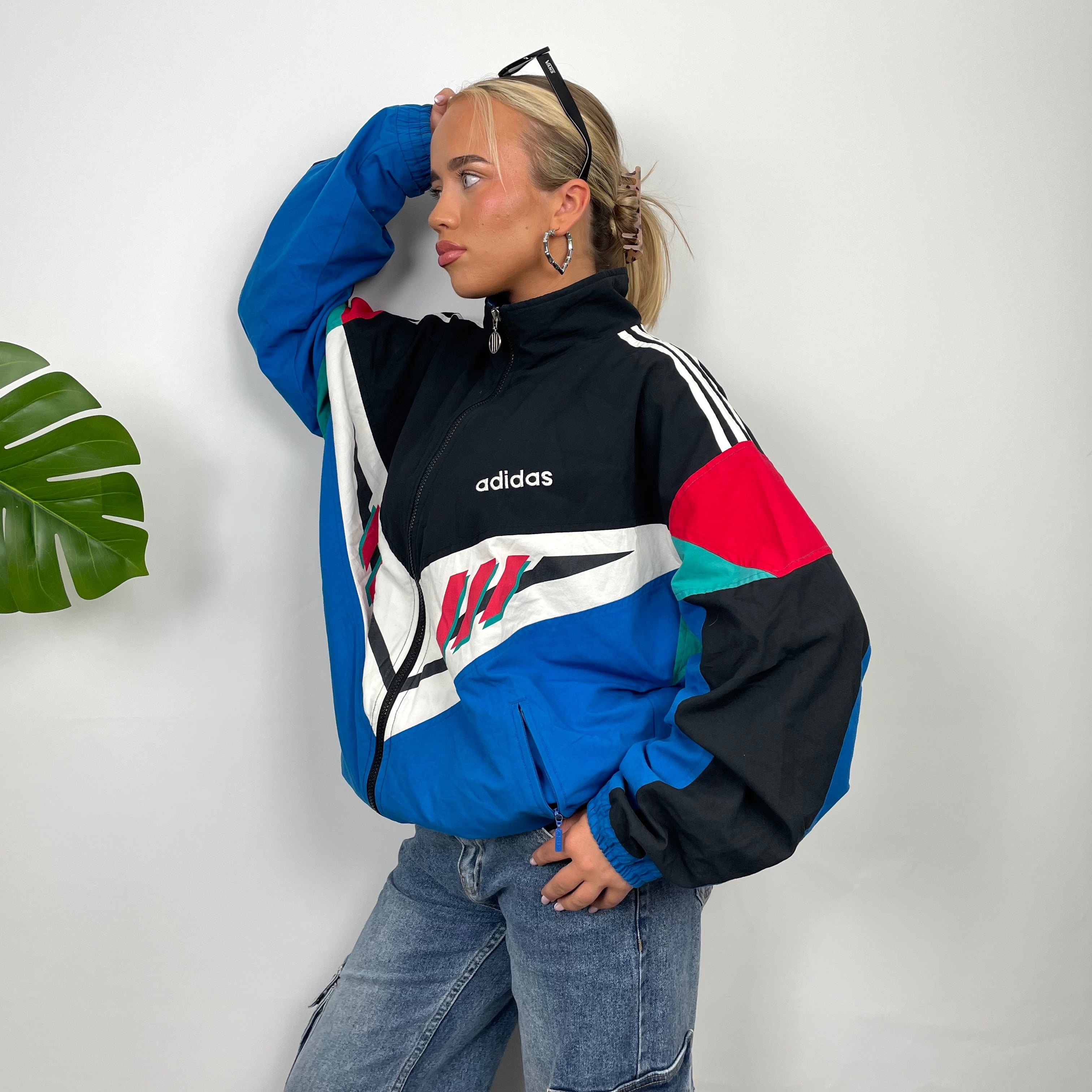 Adidas Colour Block Embroidered Spell Out Track Jacket (M)