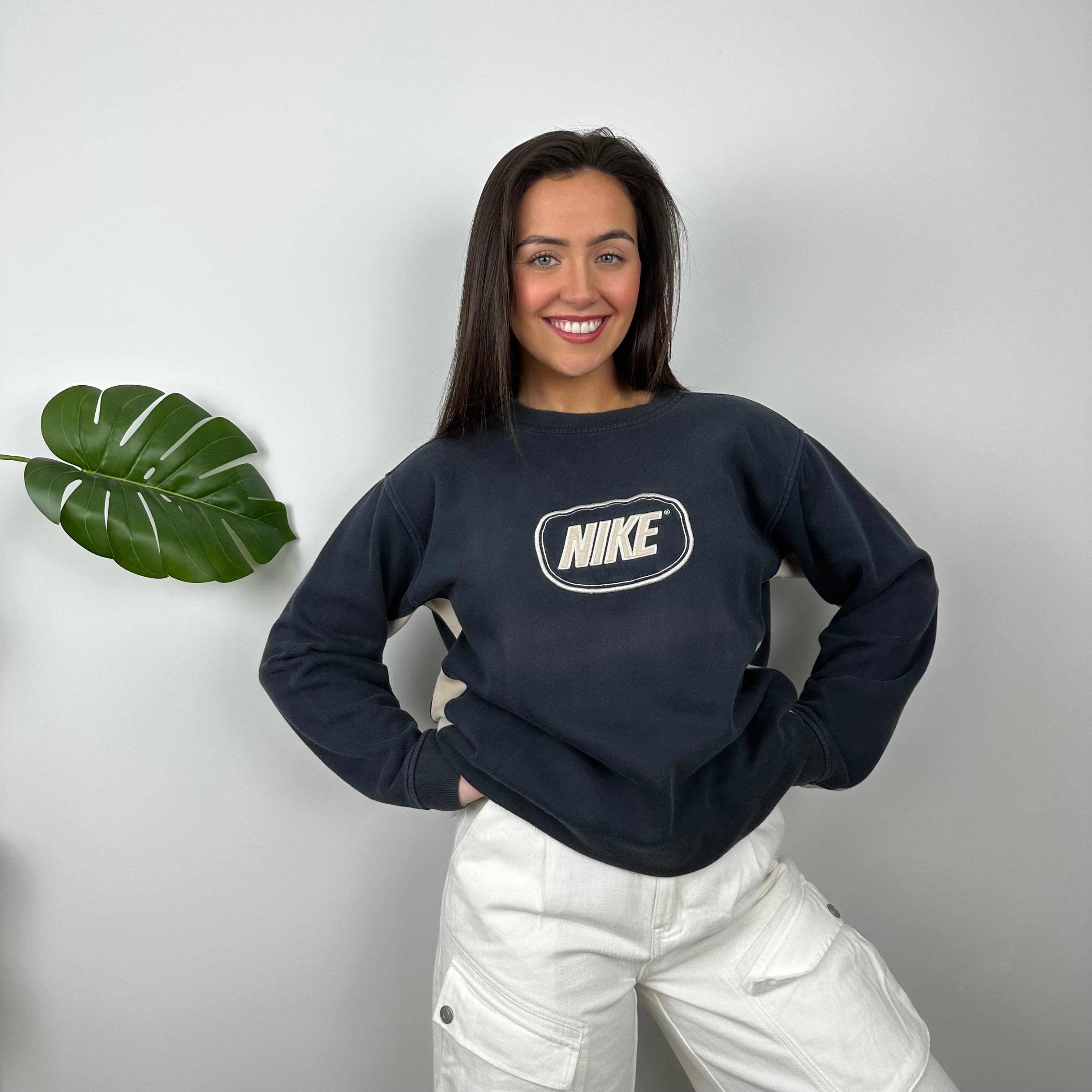 Nike Navy Embroidered Spell Out Sweatshirt (M)