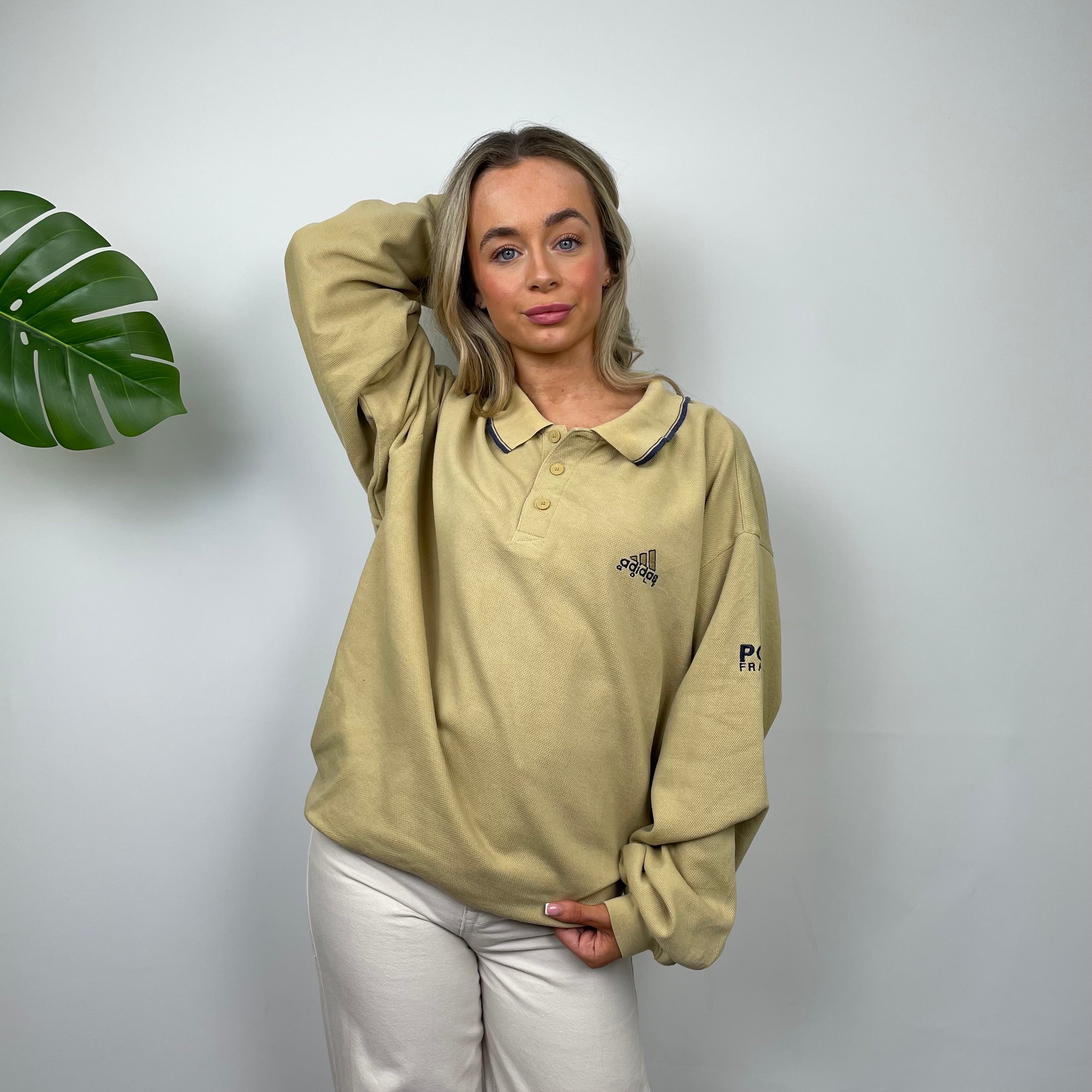 Adidas Golf RARE Tan Embroidered Spell Out Sweatshirt (L)