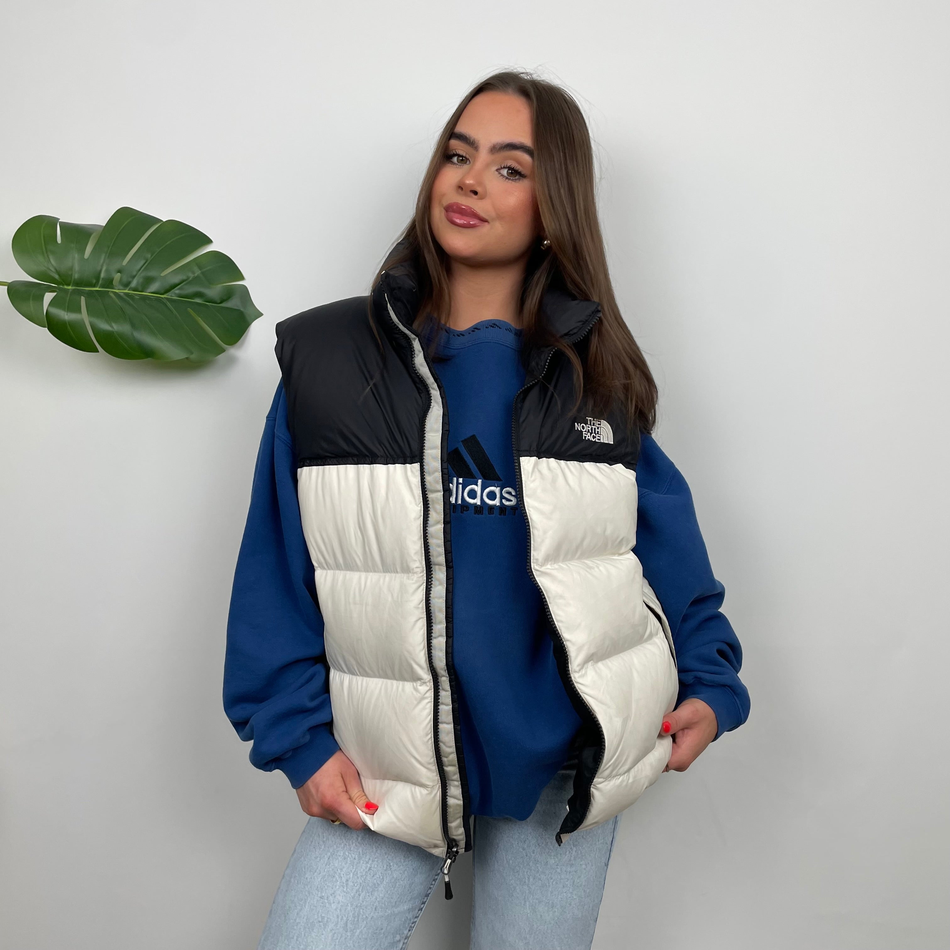 The North Face RARE White Nuptse 700 Puffer Gilet (L)