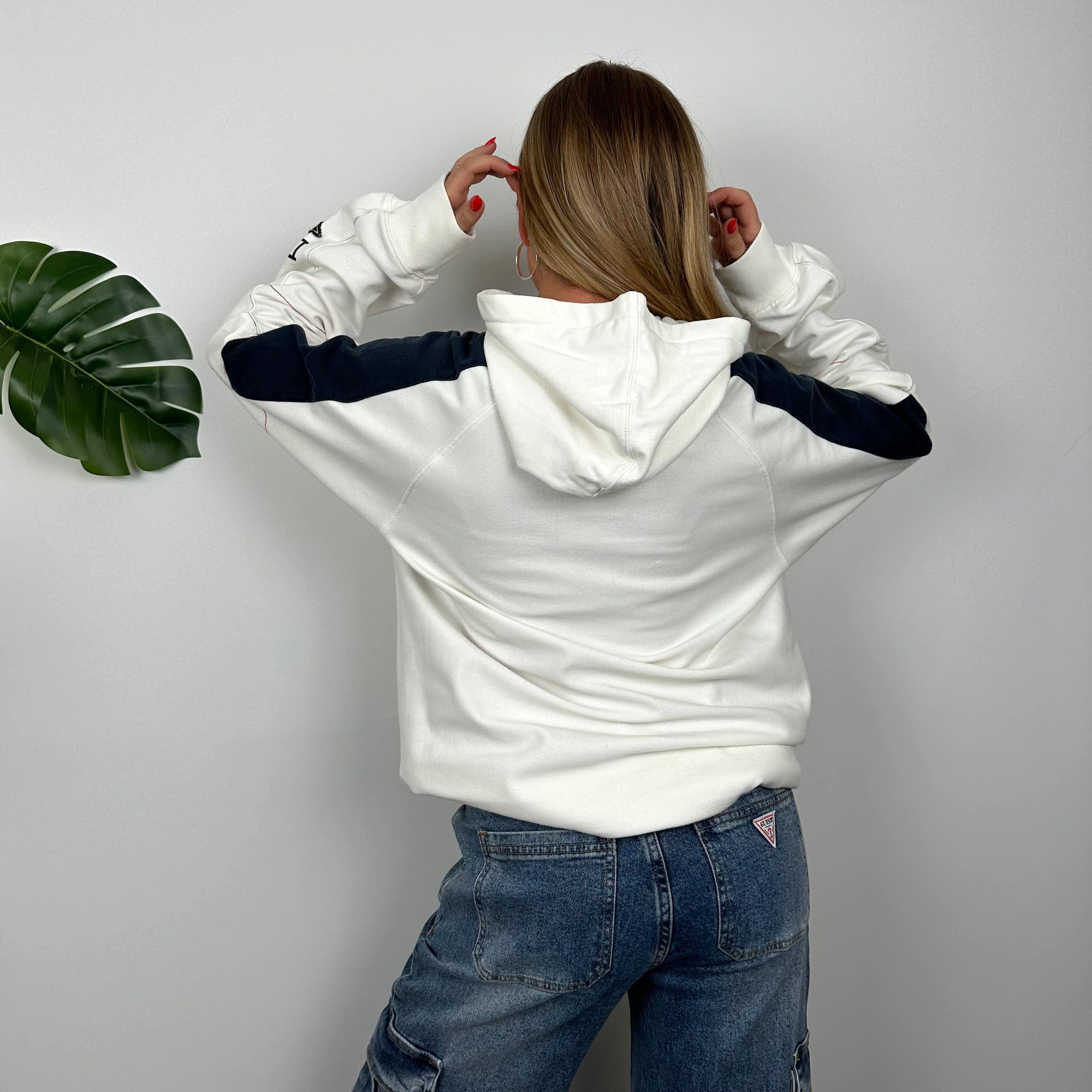 Nike White Embroidered Spell Out Hoodie (L)