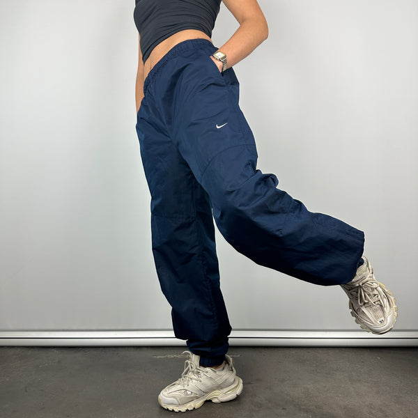 Nike Navy Embroidered Swoosh Track Pants (M)