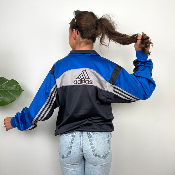 Adidas Embroidered Spell Out Grey Zip Up Track Jacket (M)