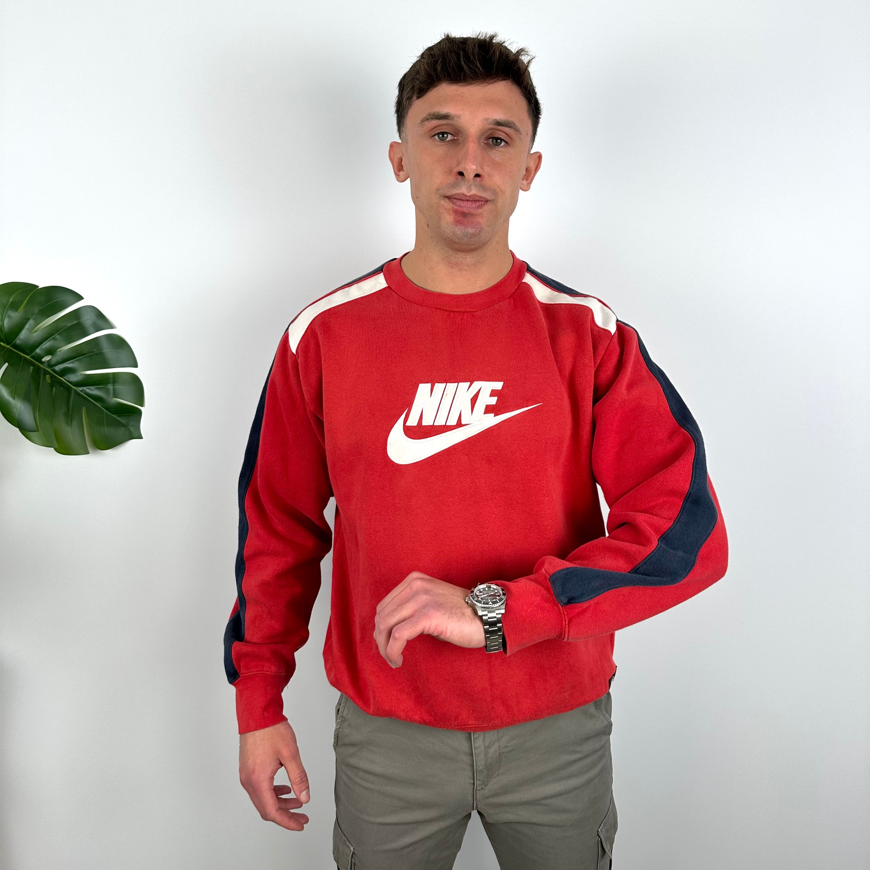 Nike Red Embroidered Spell Out Sweatshirt (M)