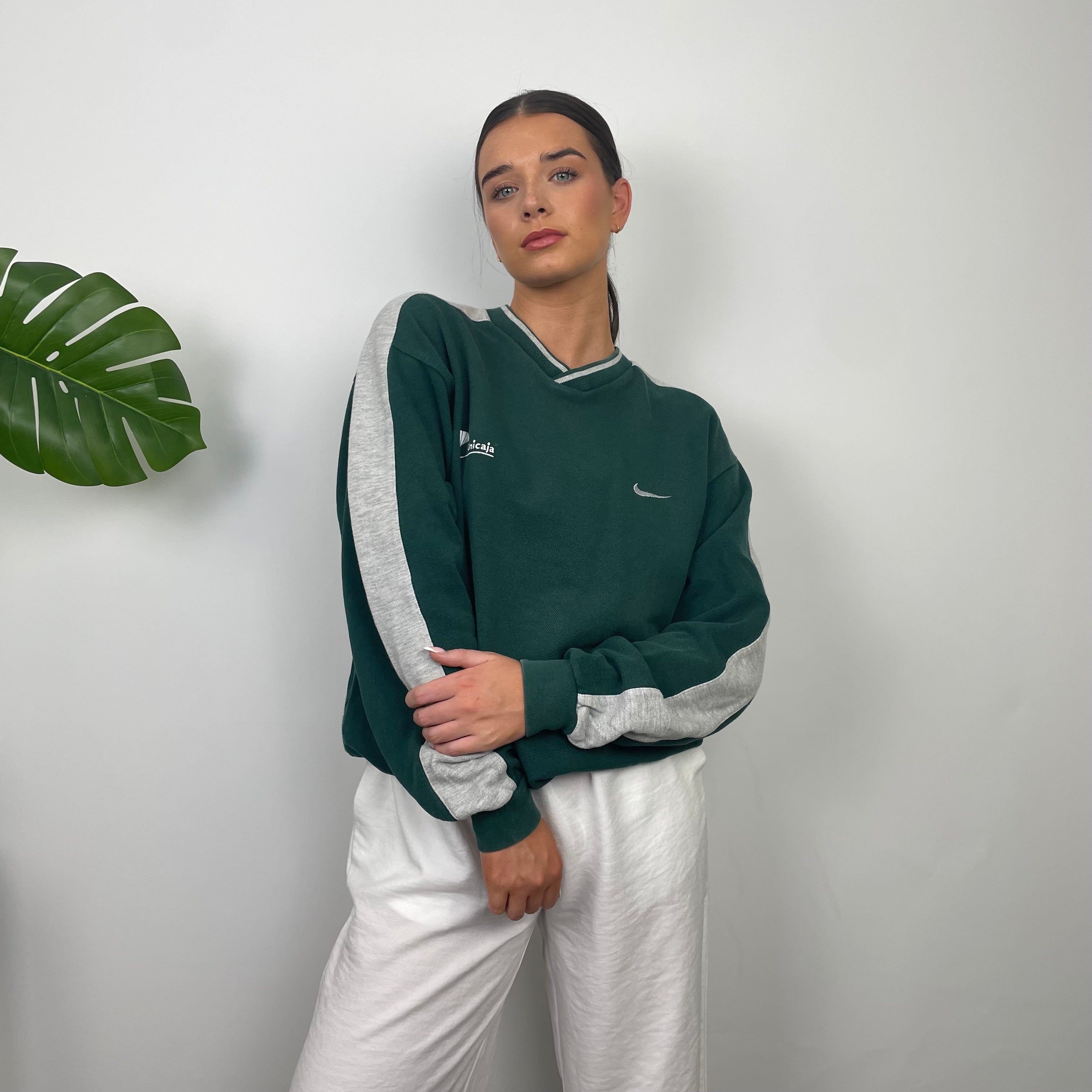 Nike Green Embroidered Swoosh Sweatshirt (M)