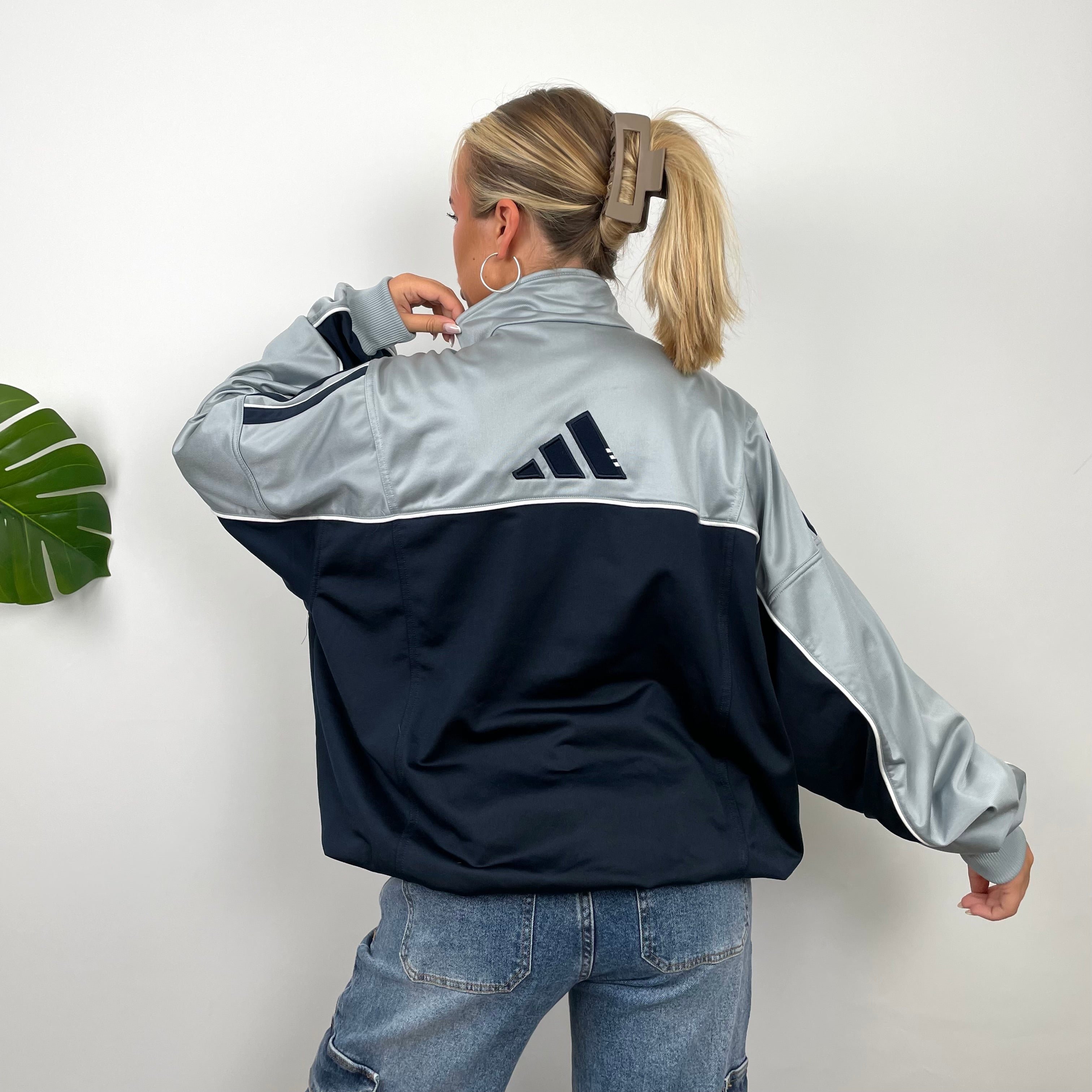 Adidas Embroidered Spell Out Zip Up Track Jacket (L)