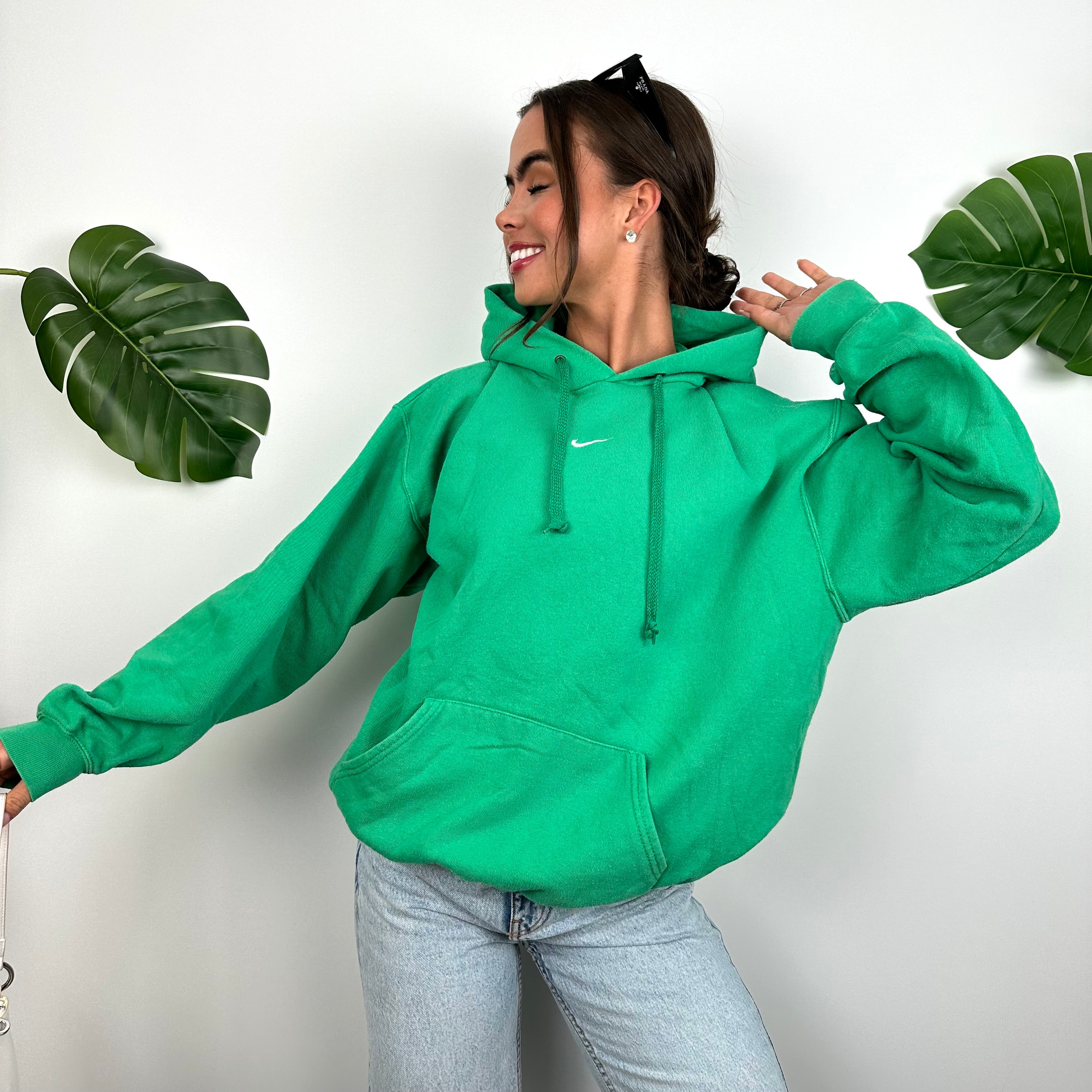 Nike Green Embroidered Centre Swoosh Hoodie (M)