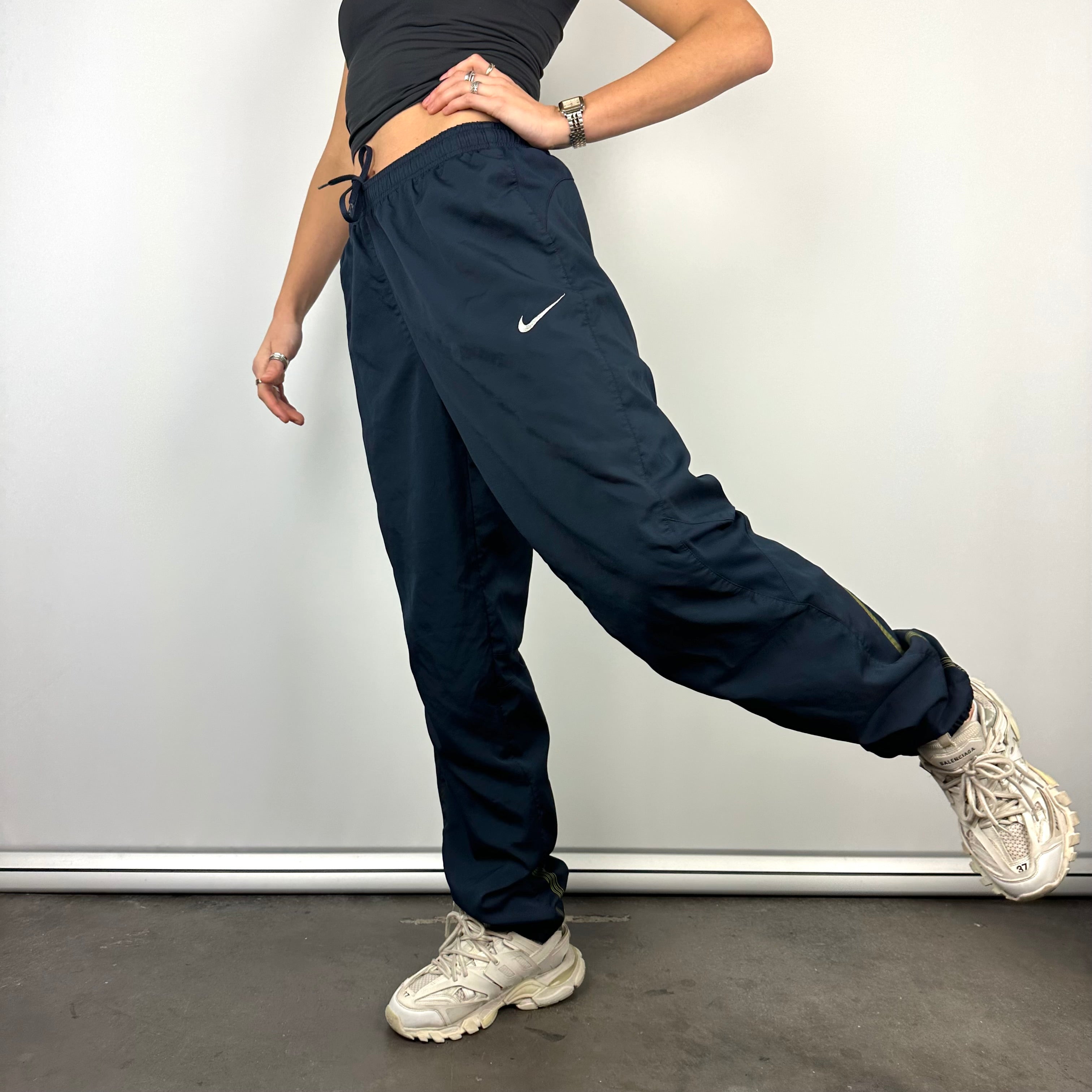 Nike Navy Embroidered Swoosh Track Pants (M)