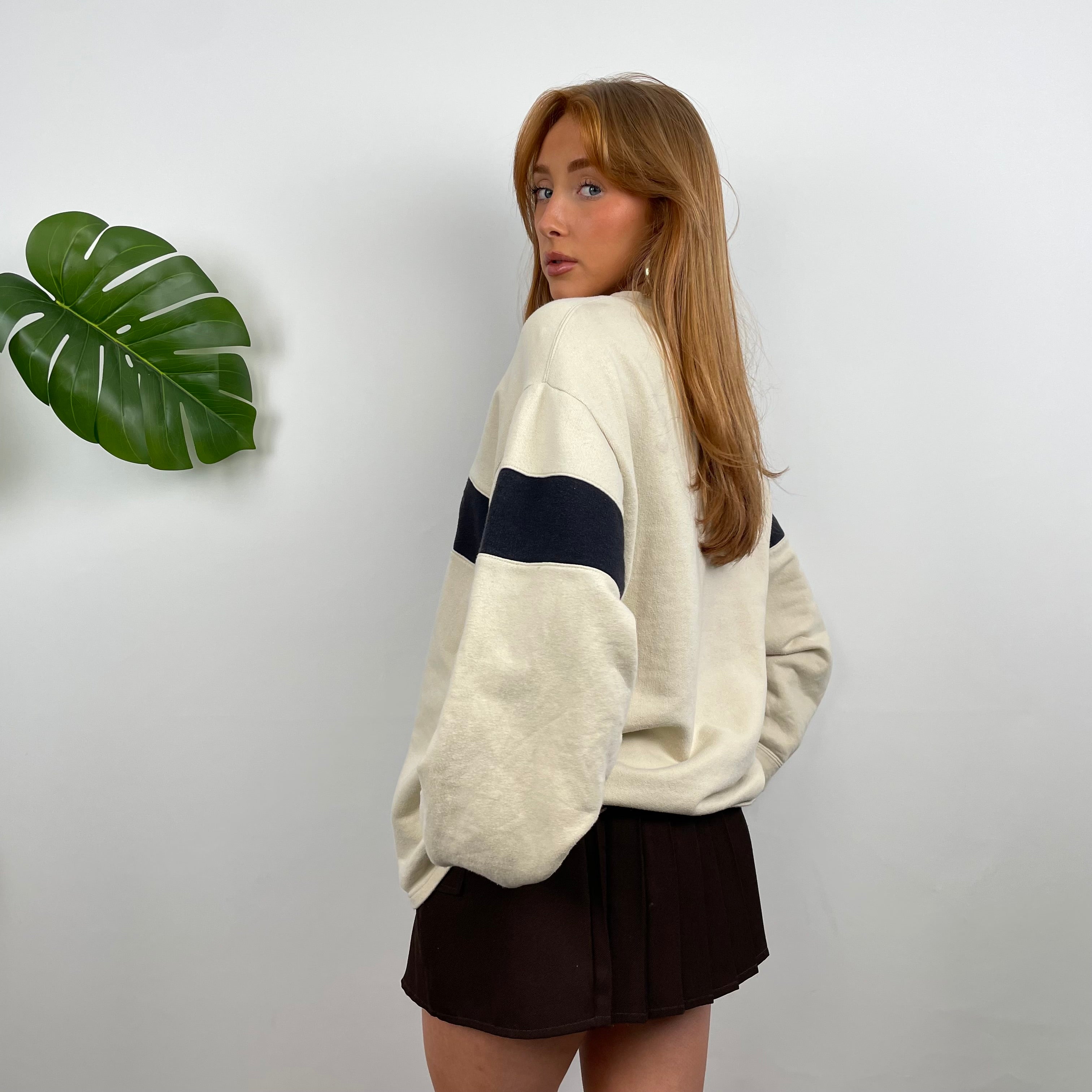 Timberland Beige Embroidered Spell Out Sweatshirt (M)