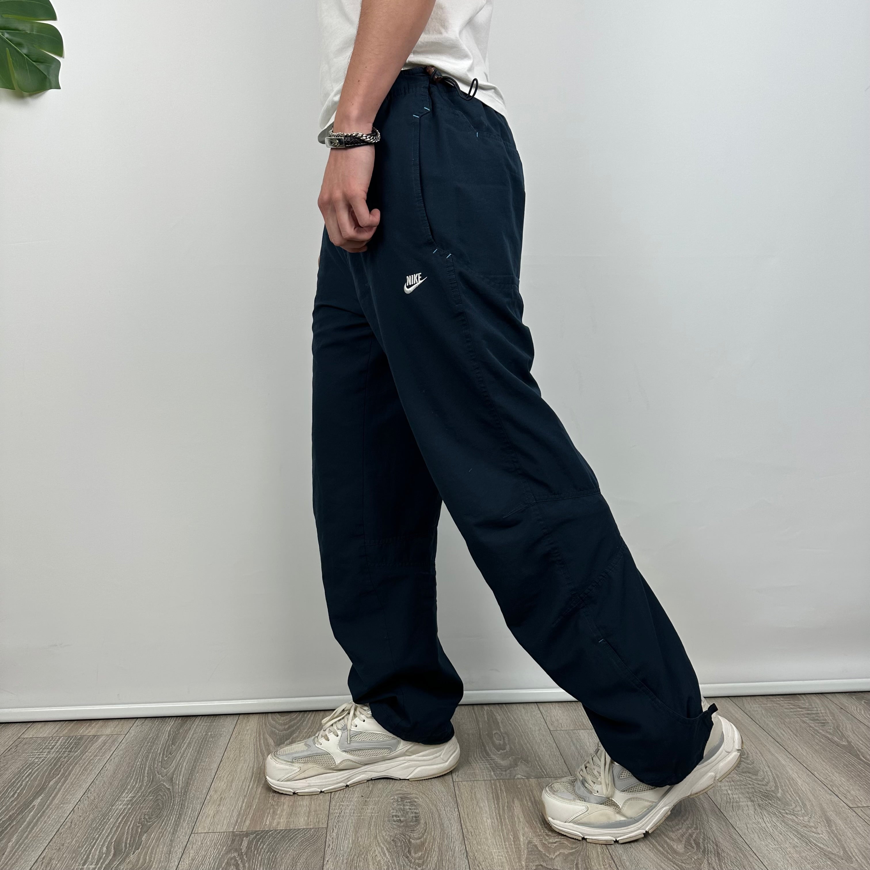 Nike Navy Embroidered Spell Out Track Pants (L)