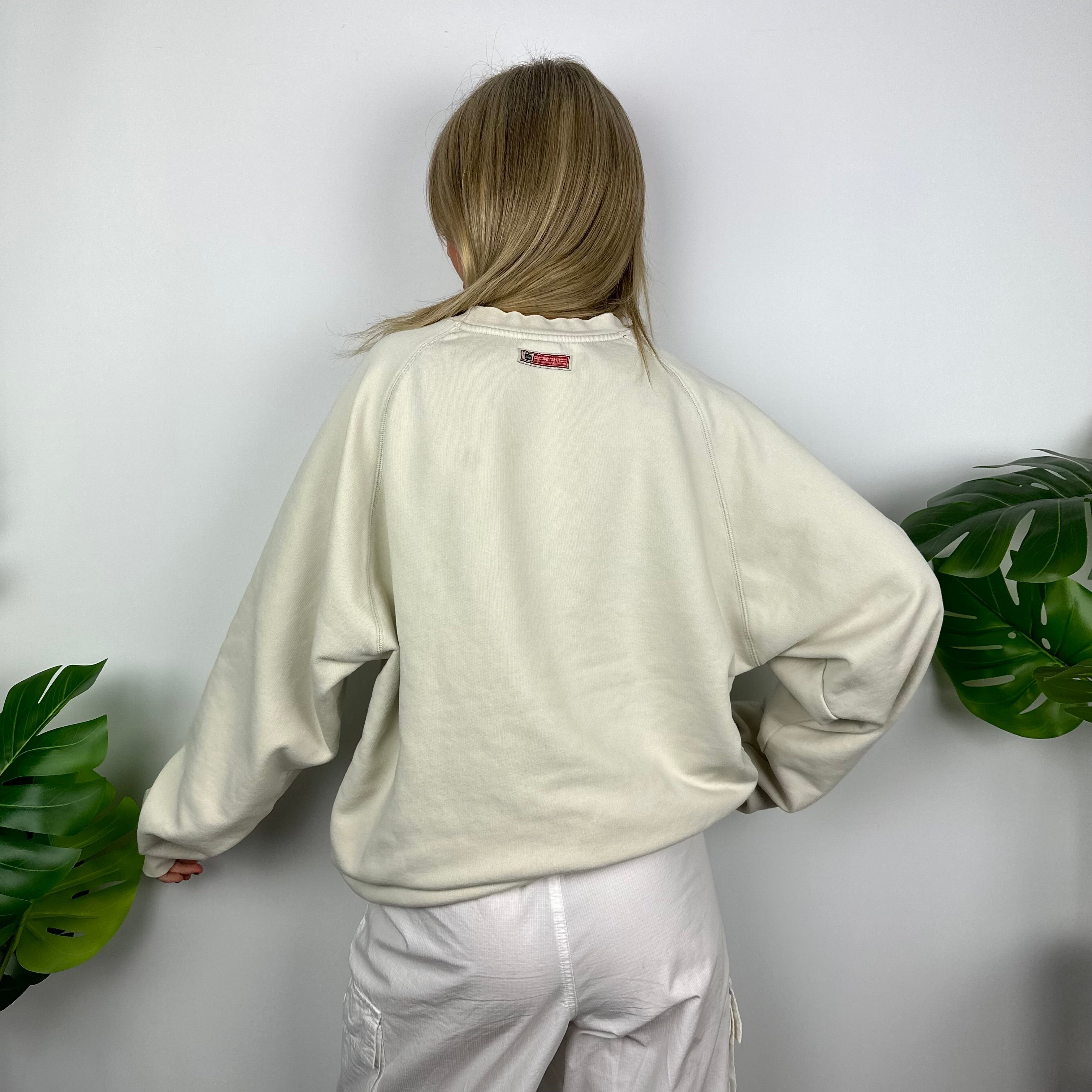 Nike Cream Embroidered Spell Out Sweatshirt (L)