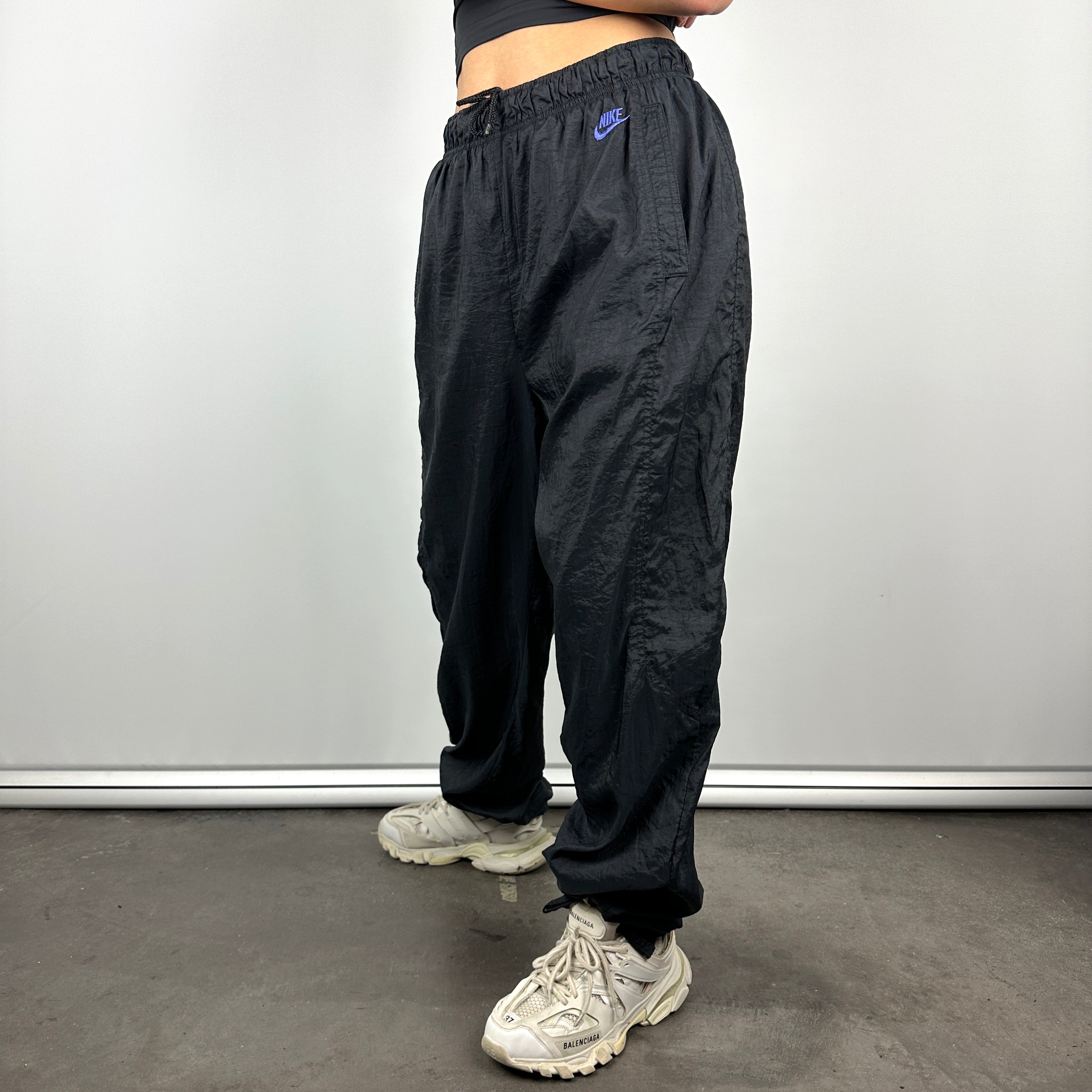 Nike Black Embroidered Spell Out Track Pants (L)