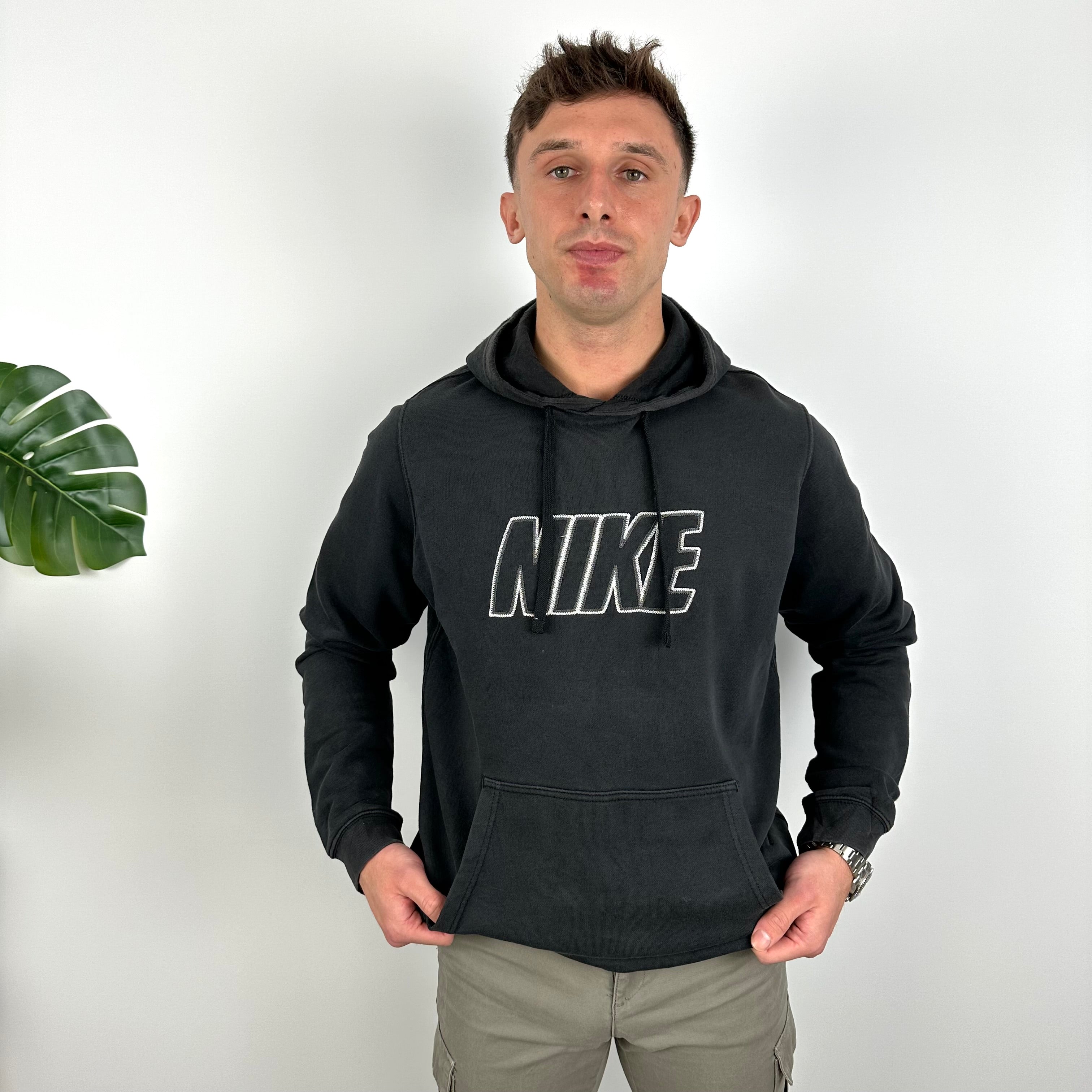 Nike Black Embroidered Spell Out Hoodie (L)