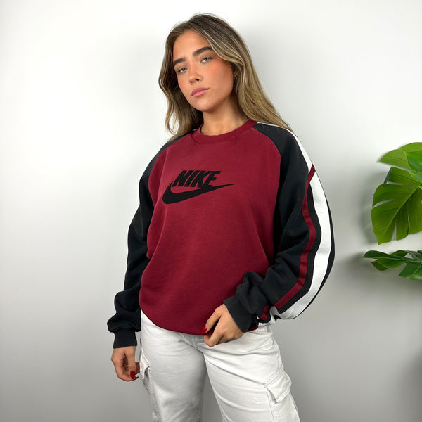 Nike Red Embroidered Spell Out Sweatshirt (M)