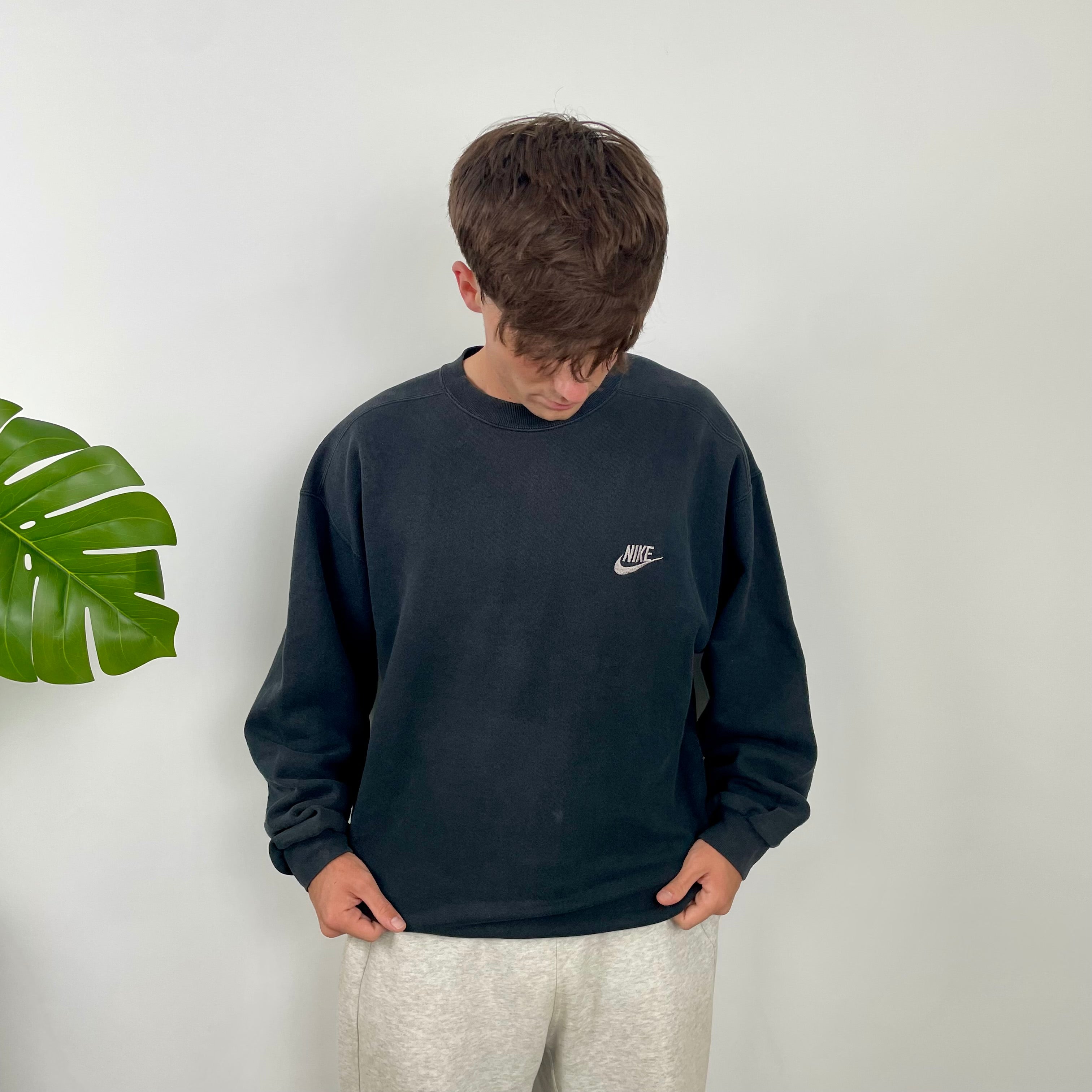 Nike Black Embroidered Spell Out Sweatshirt (L)