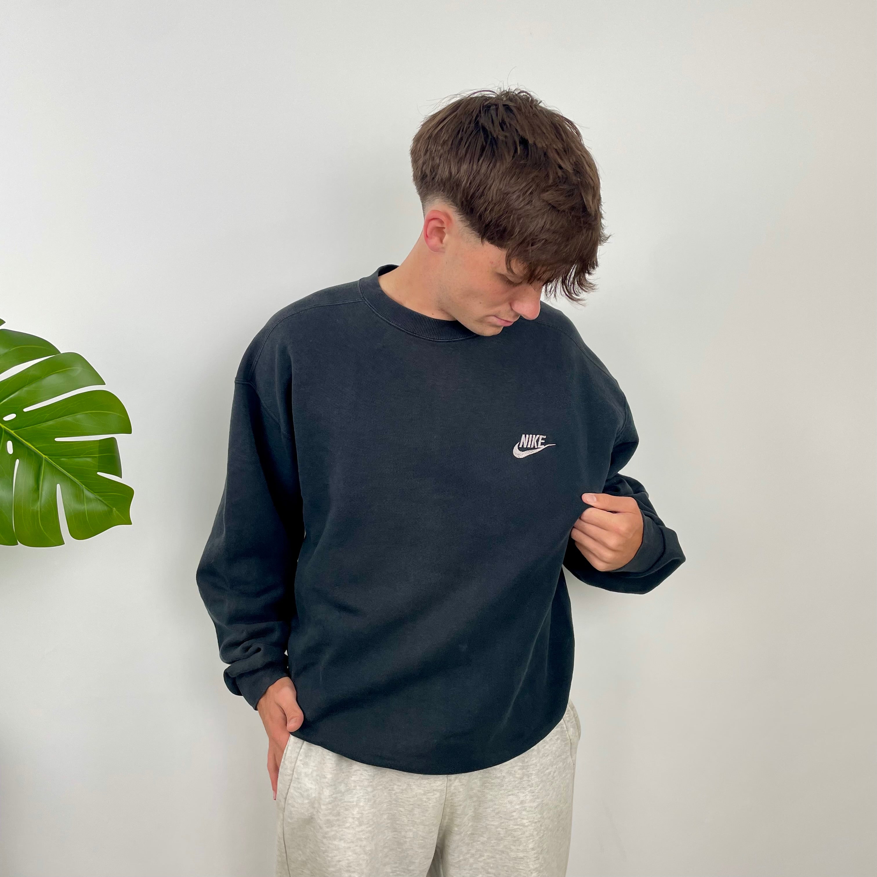 Nike Black Embroidered Spell Out Sweatshirt (L)