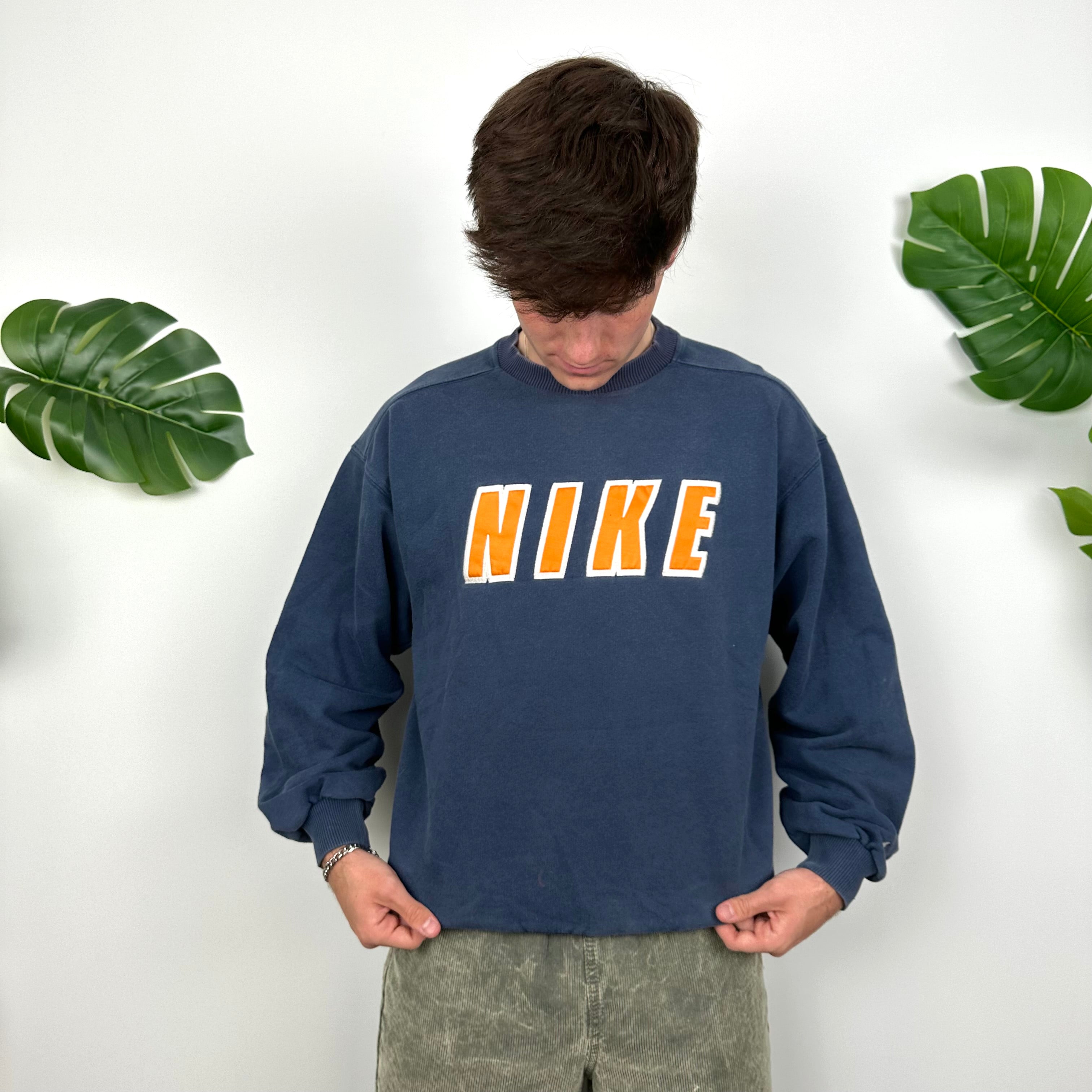 Nike Navy Embroidered Spell Out Sweatshirt (M)