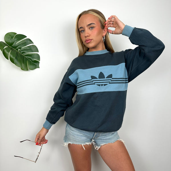 Adidas Navy Embroidered Logo Sweatshirt (M)