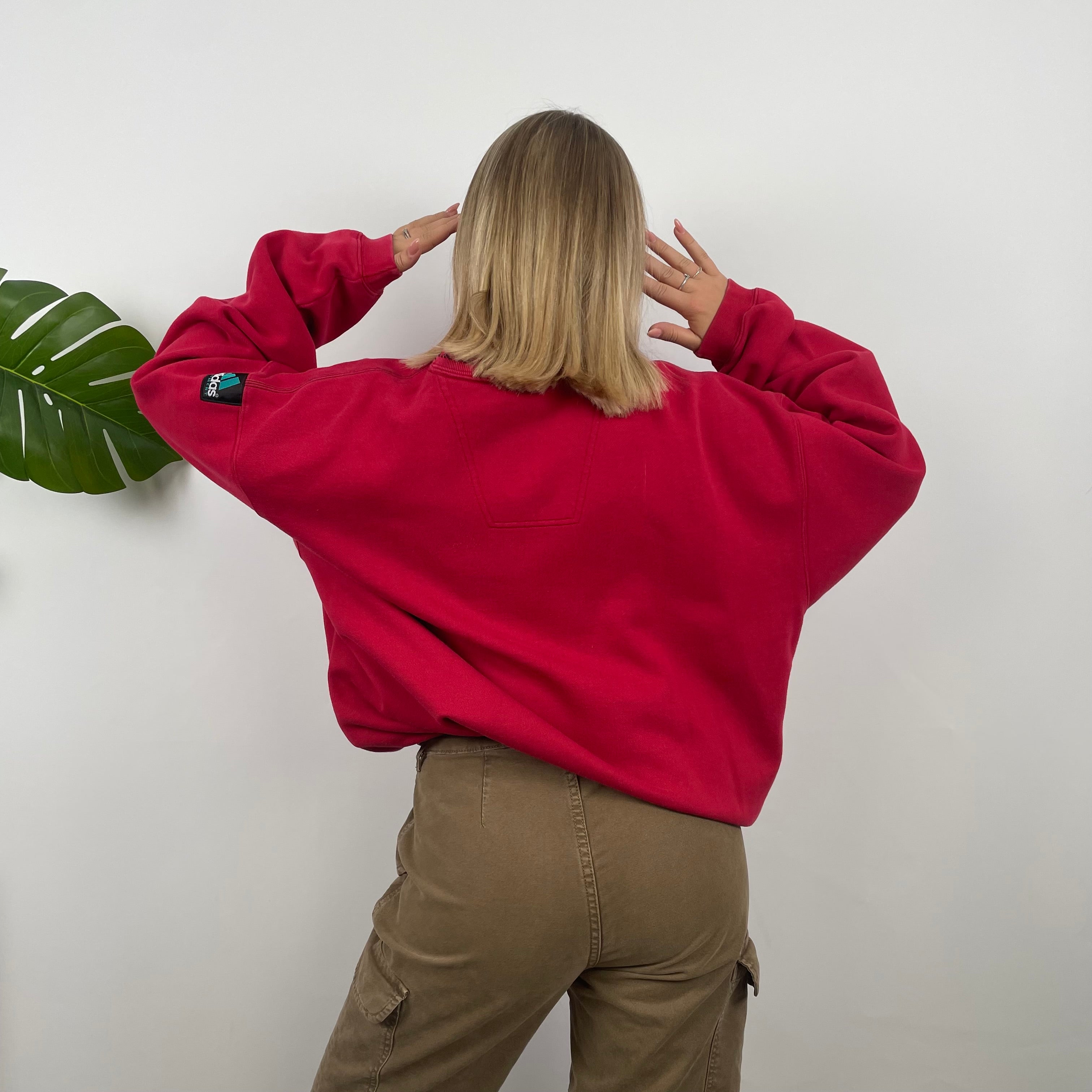 Adidas Equipment RARE Red Embroidered Spell Out Sweatshirt (XL)