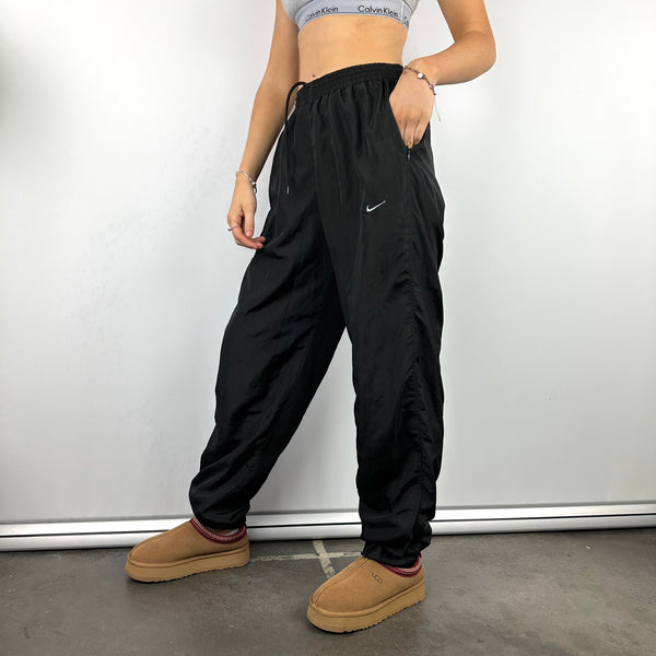 Nike Black Embroidered Swoosh Track Pants (L)