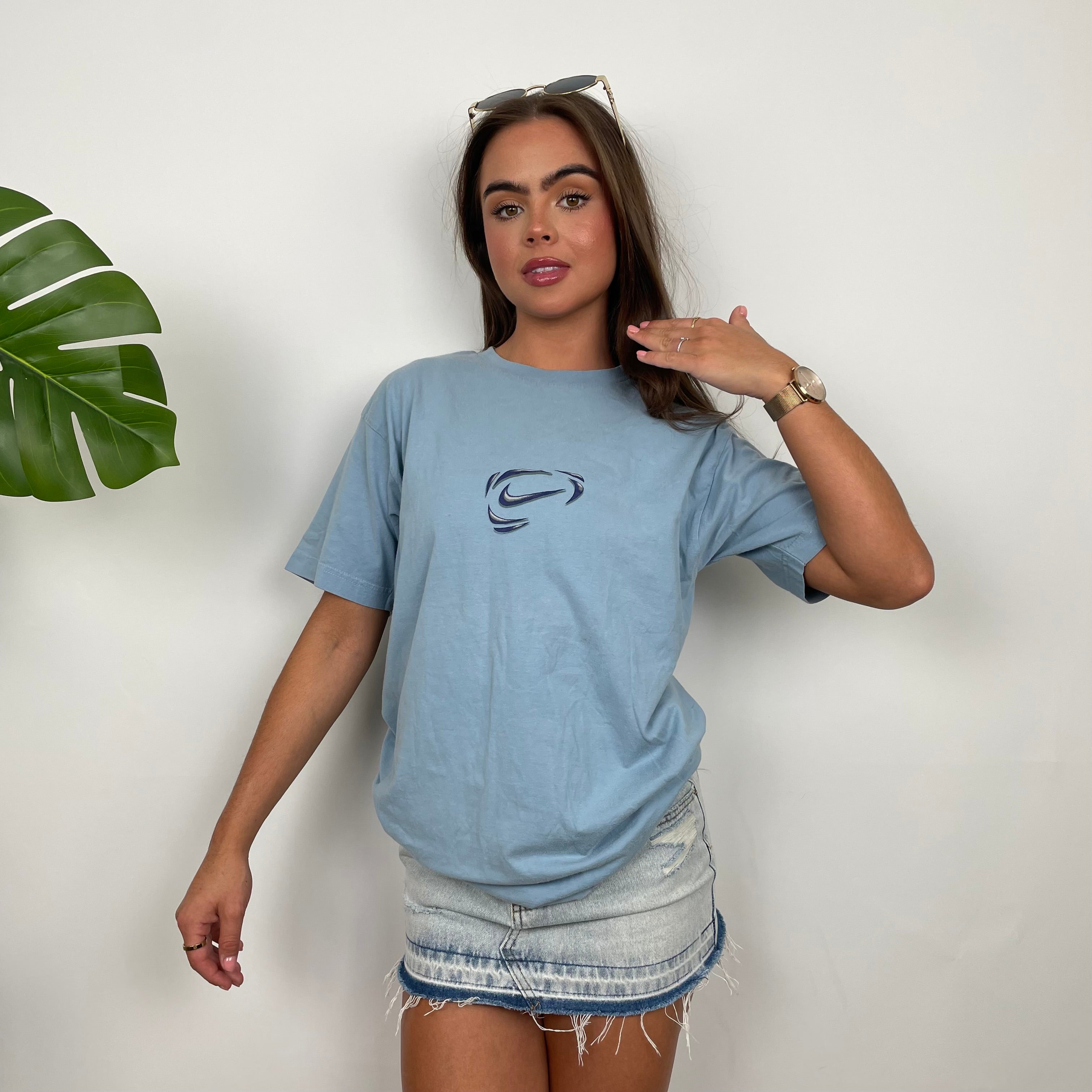 Nike Baby Blue Swoosh T Shirt (M)