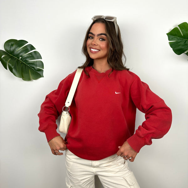 Nike Red Embroidered Swoosh Sweatshirt (M)