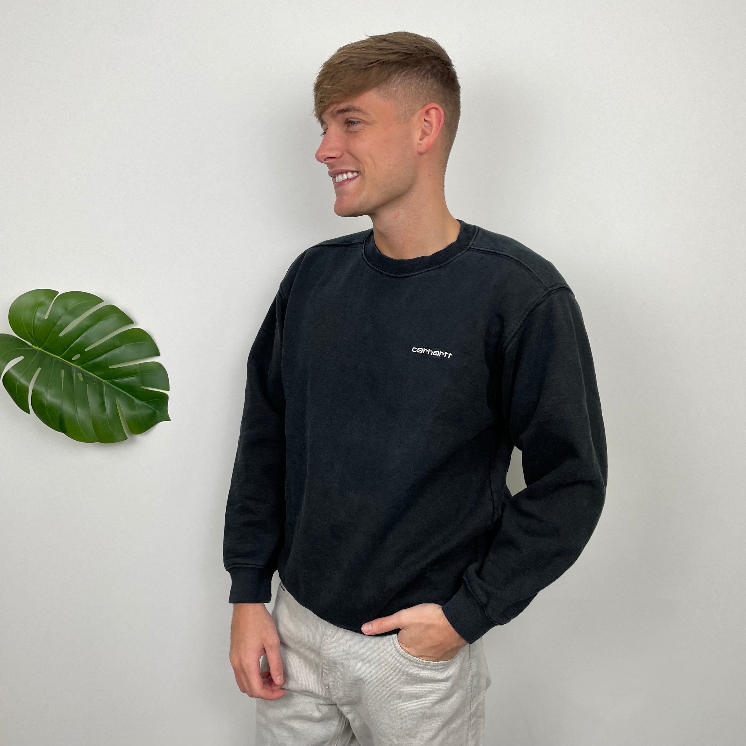 Carhartt Black Embroidered Spell Out Sweatshirt (M)