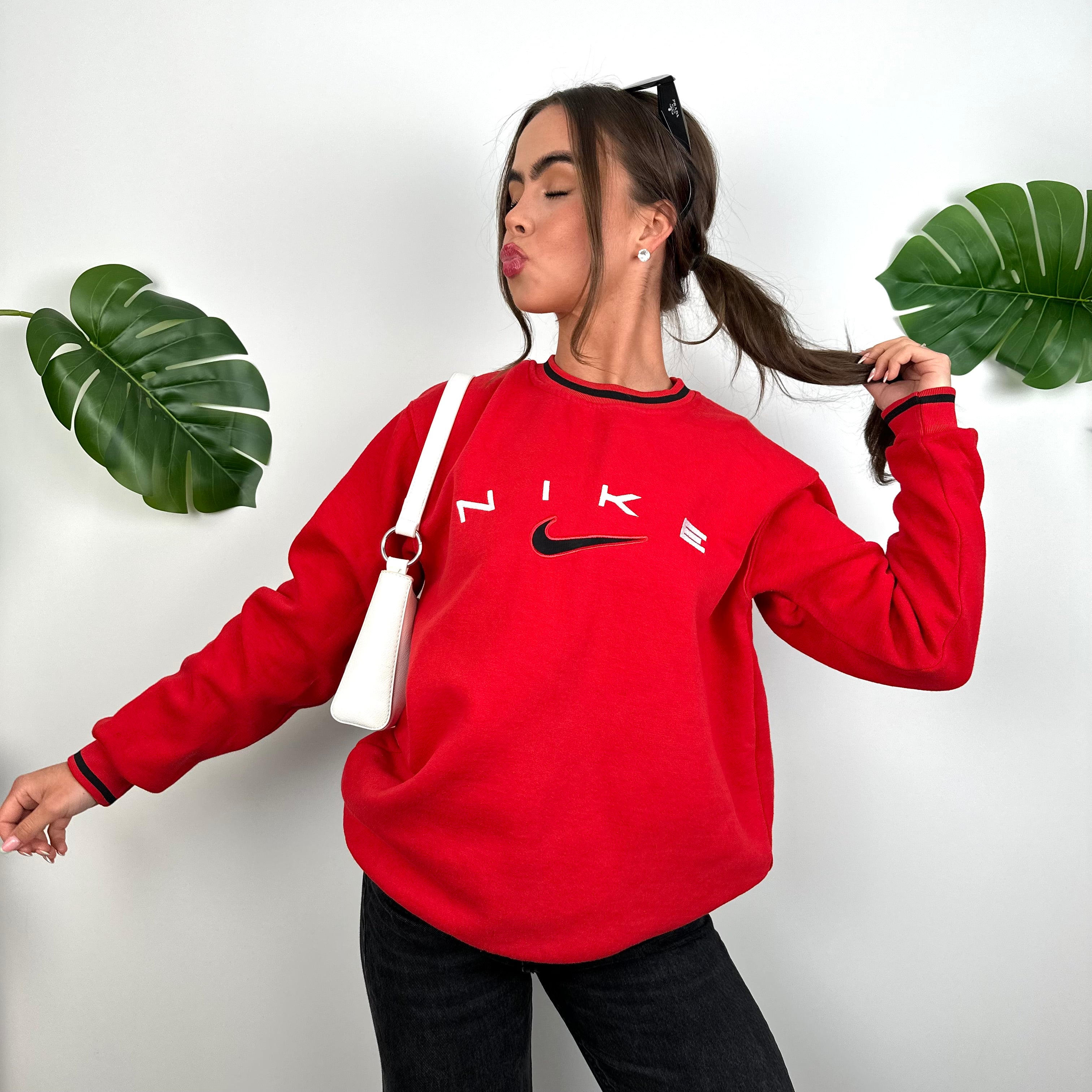 Nike Red Embroidered Spell Out Sweatshirt (M)