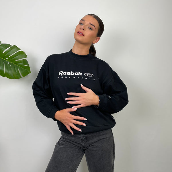 Reebok Black Embroidered Spell Out Sweatshirt (S)