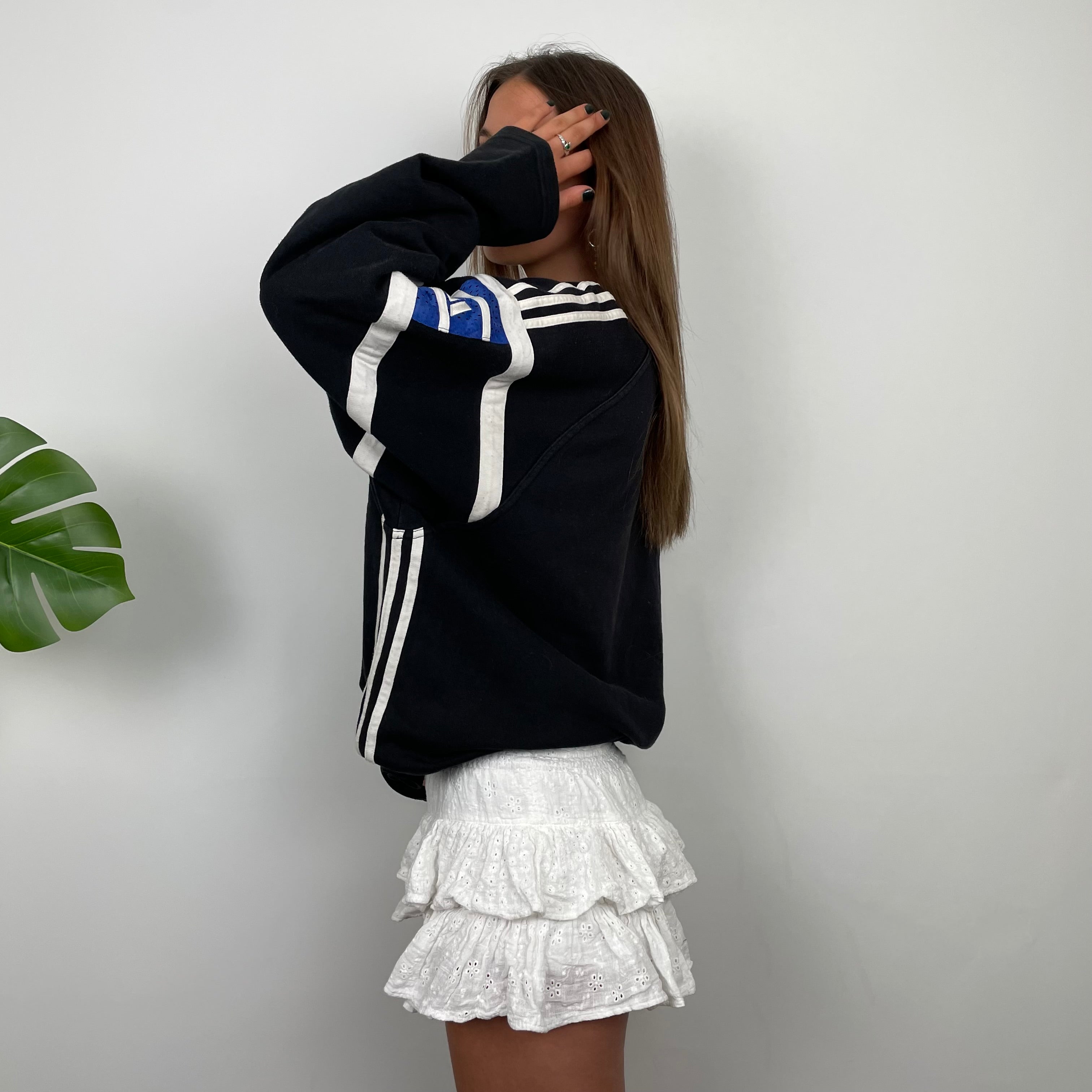 Adidas RARE Black Embroidered Logo Sweatshirt (XL)