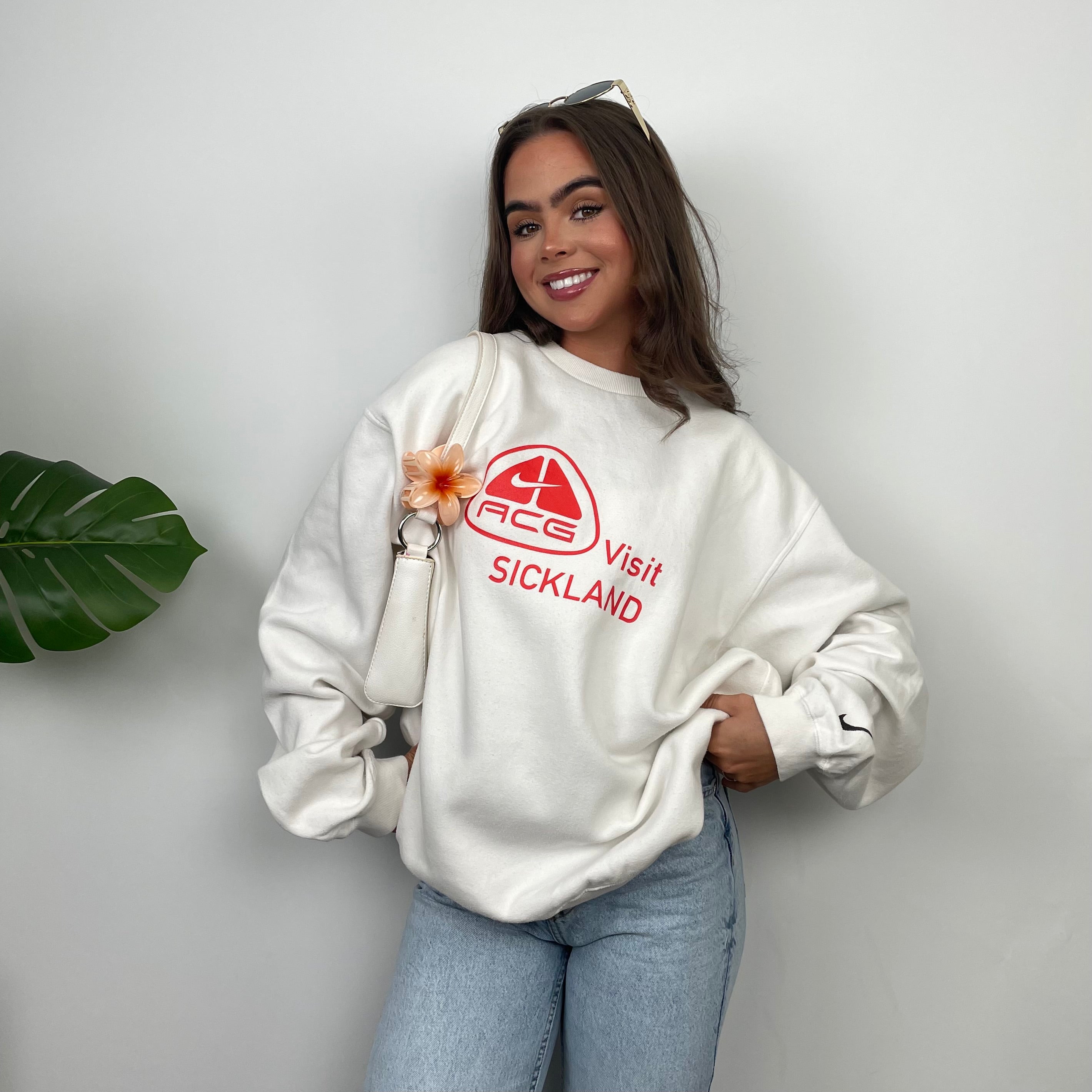 Nike ACG RARE White Embroidered Spell Out Sweatshirt (L)