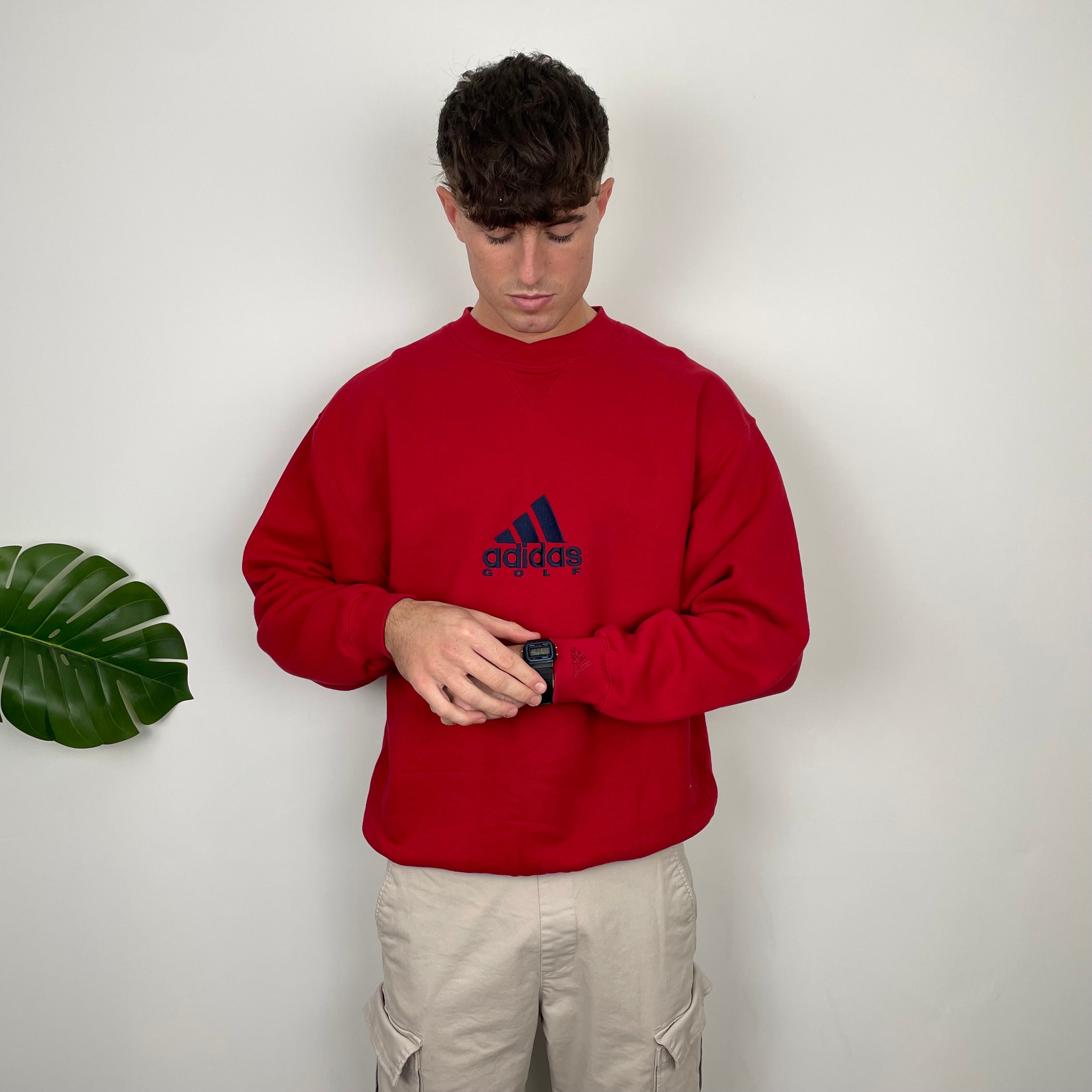 Adidas Golf RARE Red Embroidered Spell Out Sweatshirt (L)