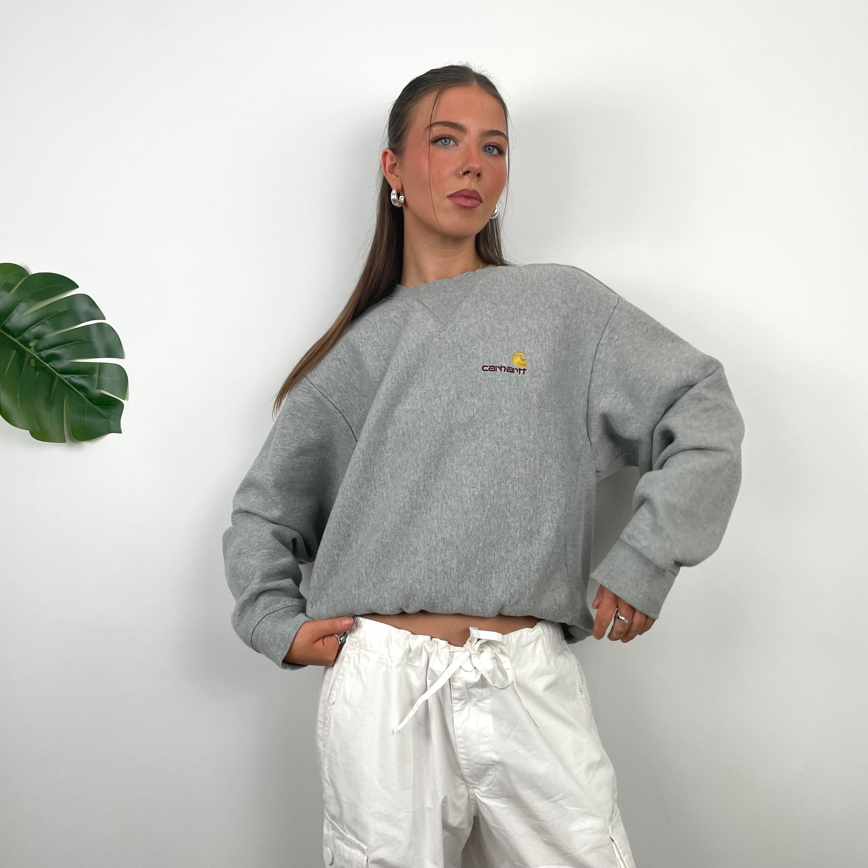 Carhartt Grey Embroidered Logo Sweatshirt (S)
