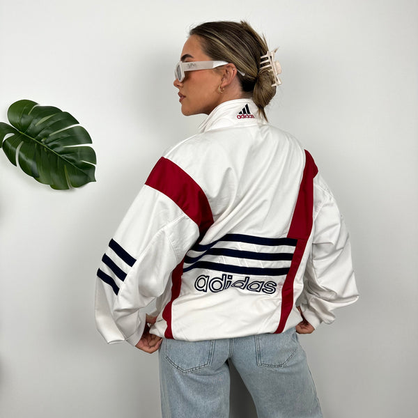 Adidas RARE Embroidered Spell Out Colour Block Zip Up Track Jacket (L)