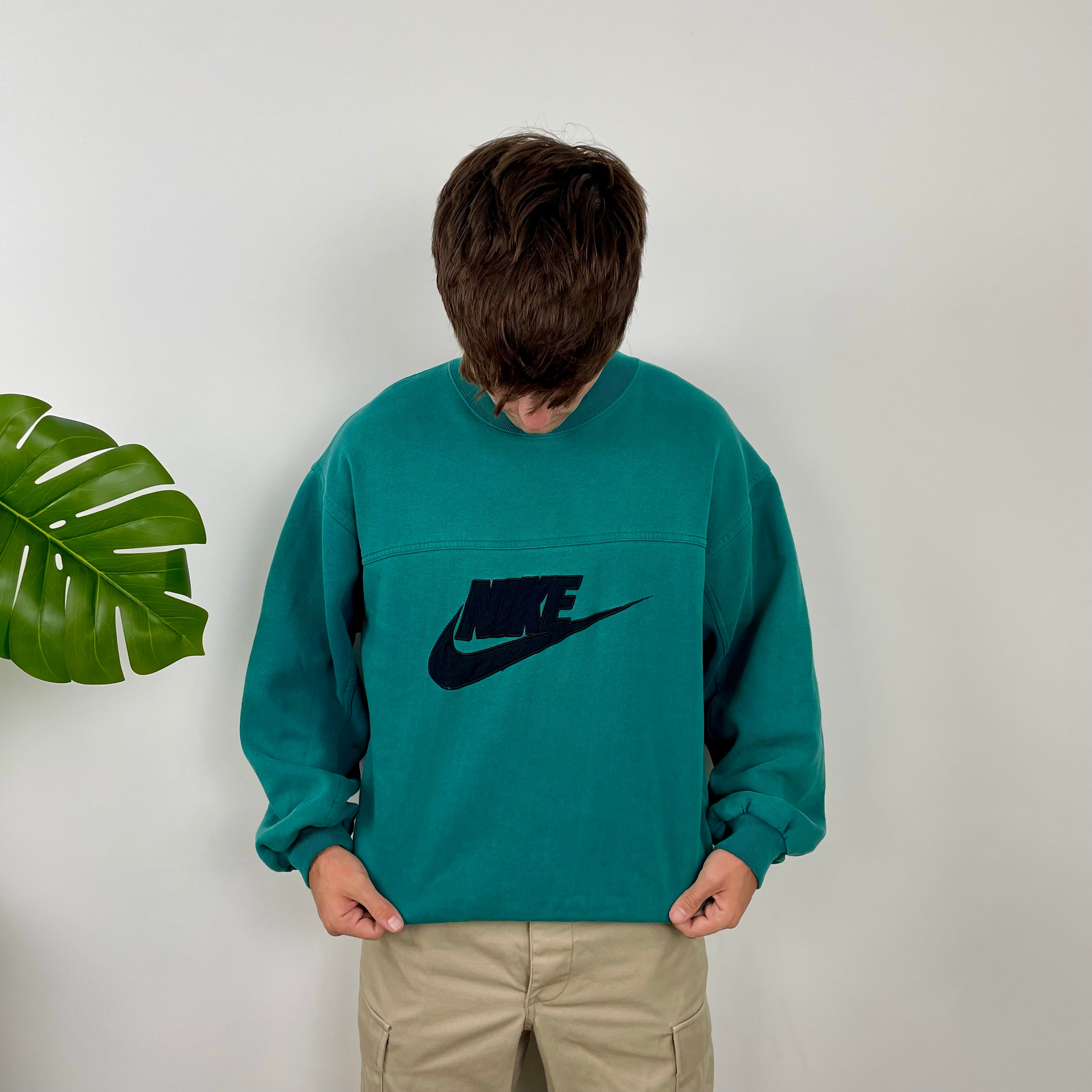 Nike Green Embroidered Spell Out Sweatshirt (M)