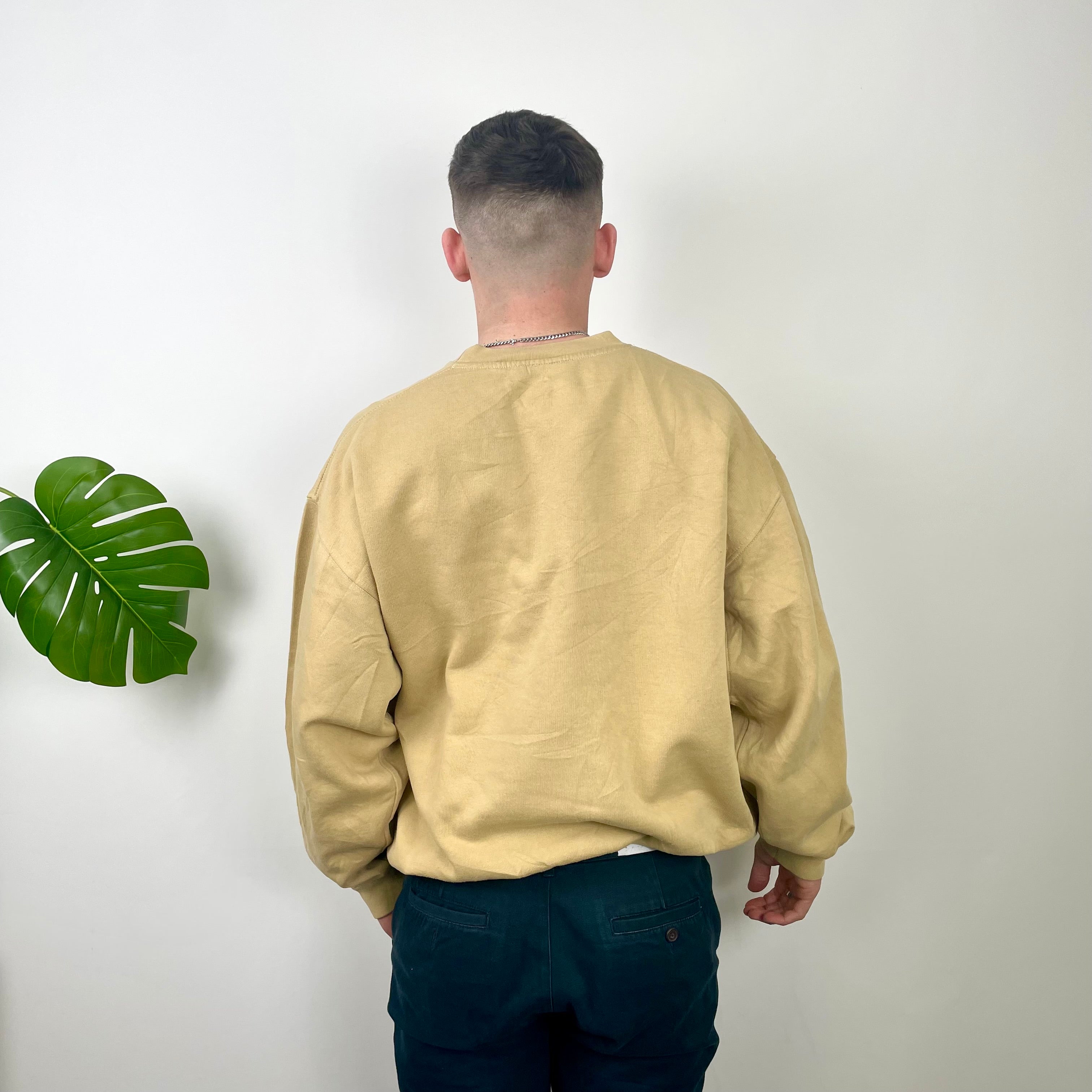 Timberland RARE Beige Embroidered Spell Out Sweatshirt (L)