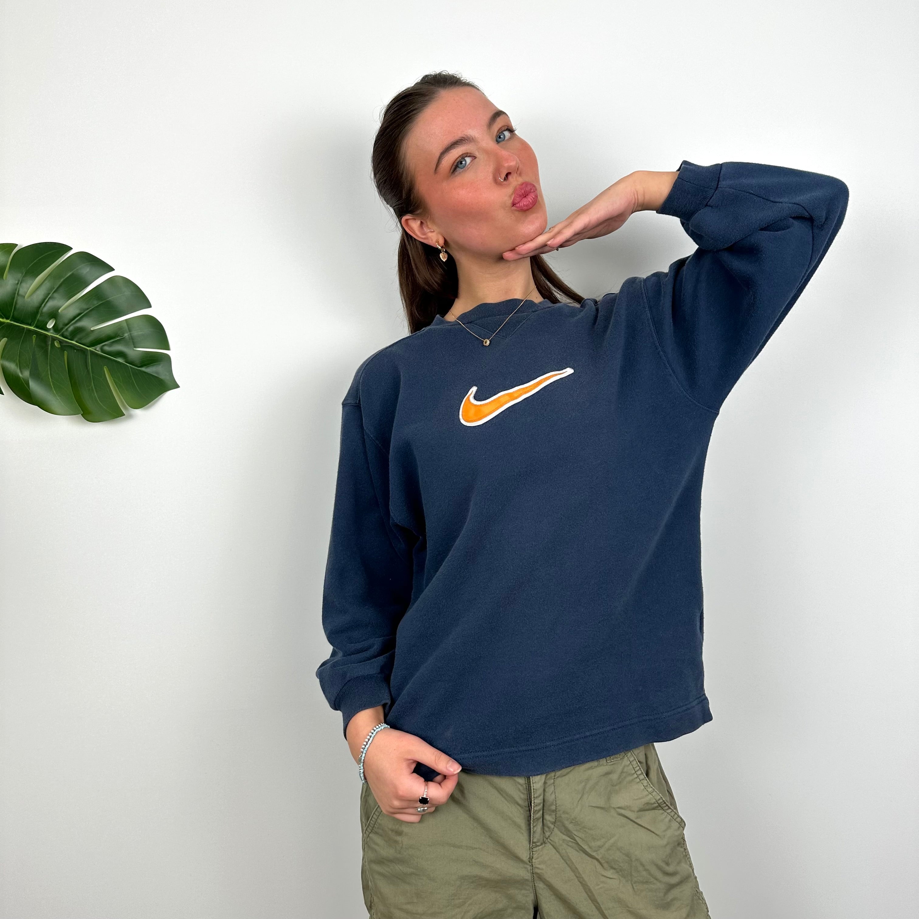 Nike Navy Embroidered Centre Swoosh Sweatshirt (S)