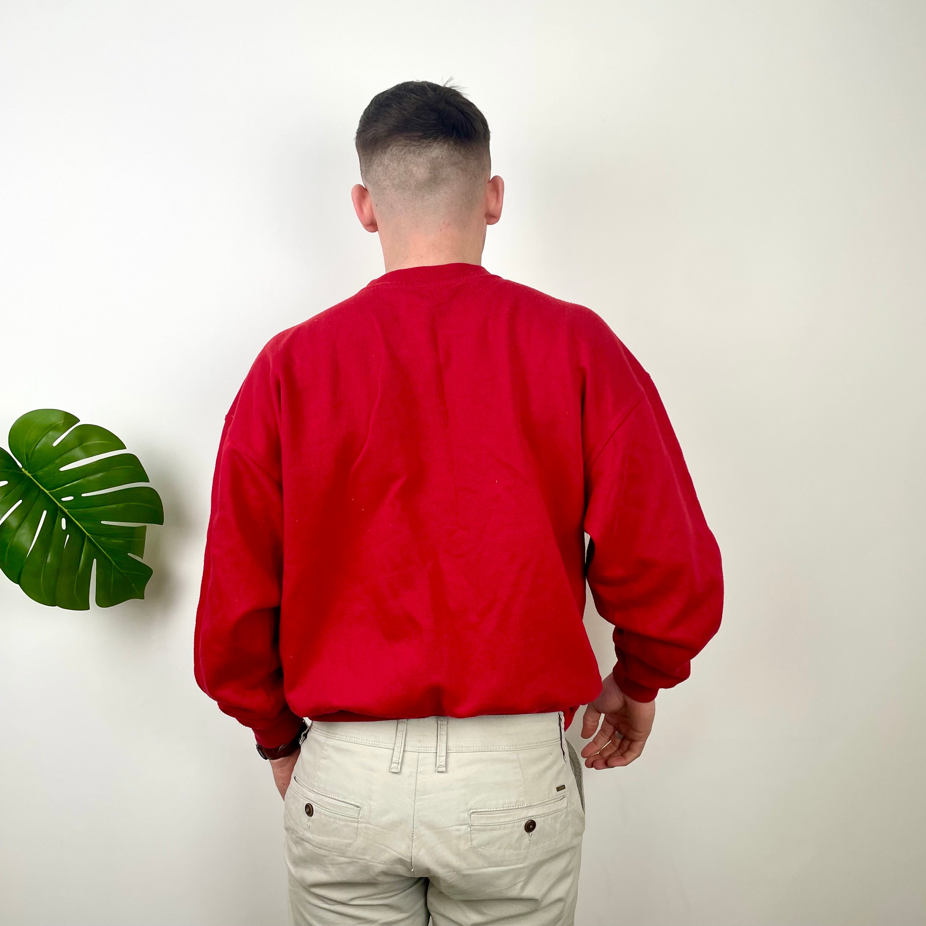 Reebok Red Embroidered Spell Out Sweatshirt (M)