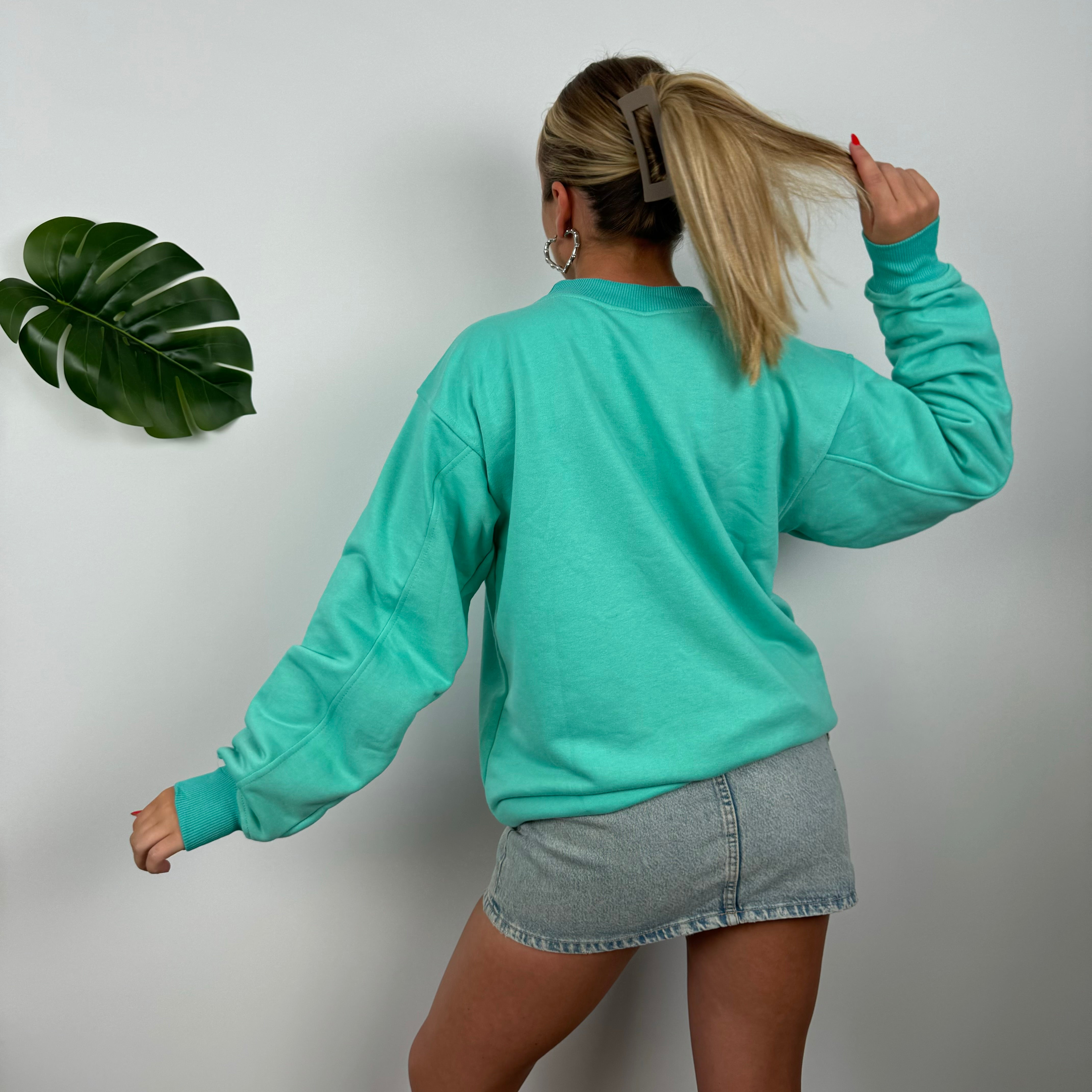 Nike Turquoise Embroidered Spell Out Sweatshirt (M)