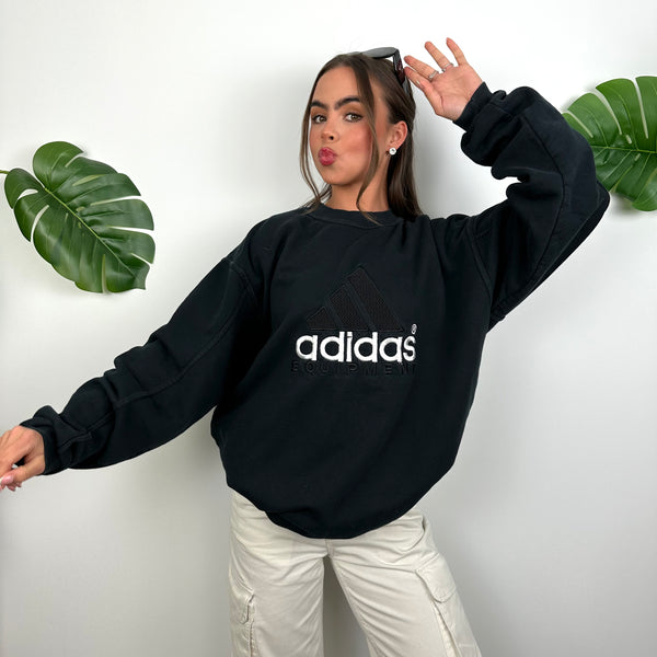 Adidas Equipment RARE Navy Embroidered Spell Out Sweatshirt (L)